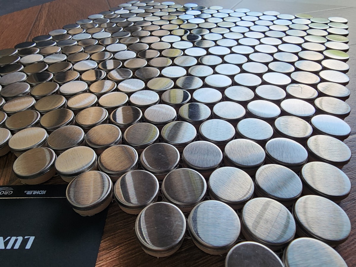 GẠCH MOSAIC KIM LOẠI TRÒN BI RAL003