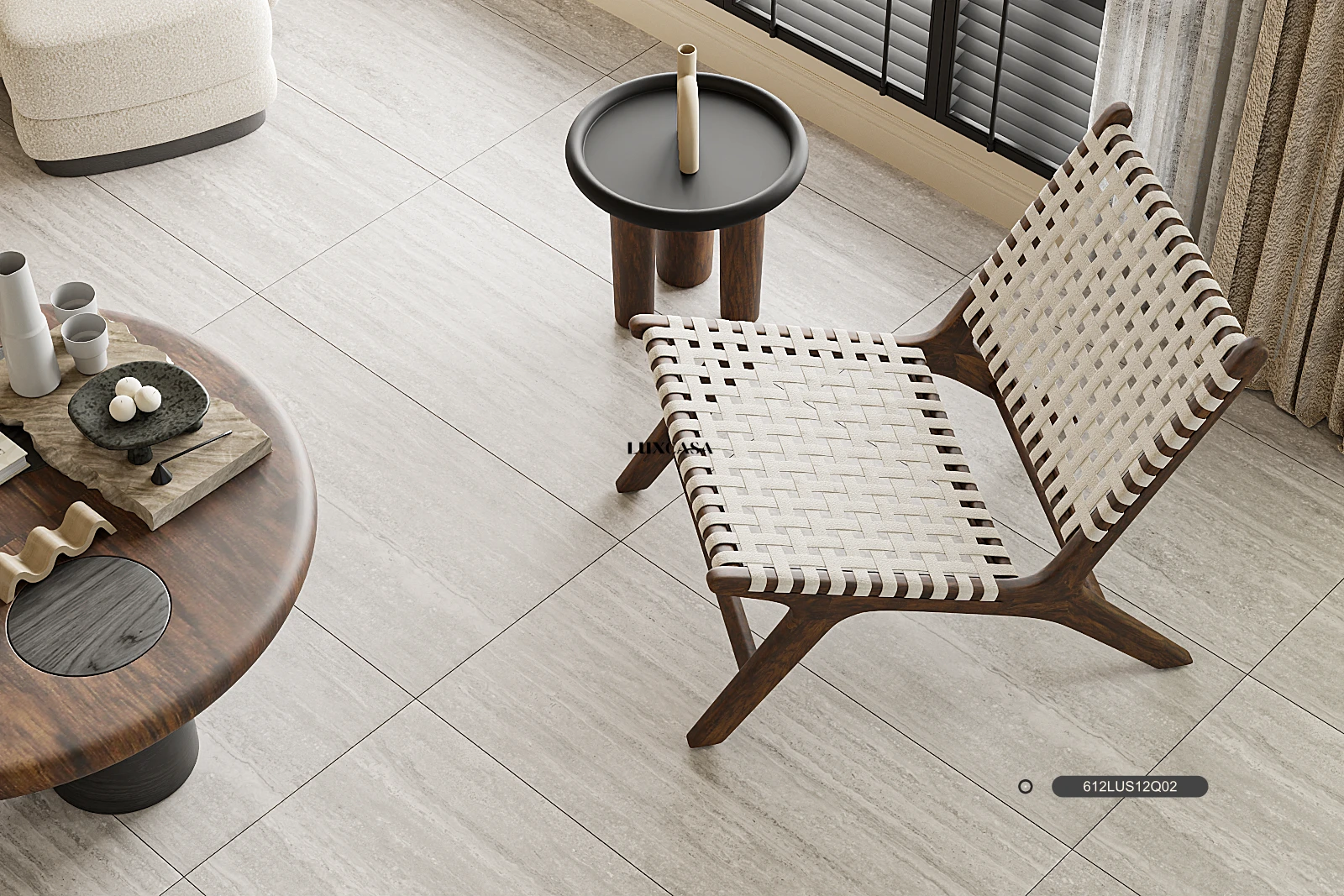 Gạch lát phòng khách 60x120 travertine 612LUS12Q02