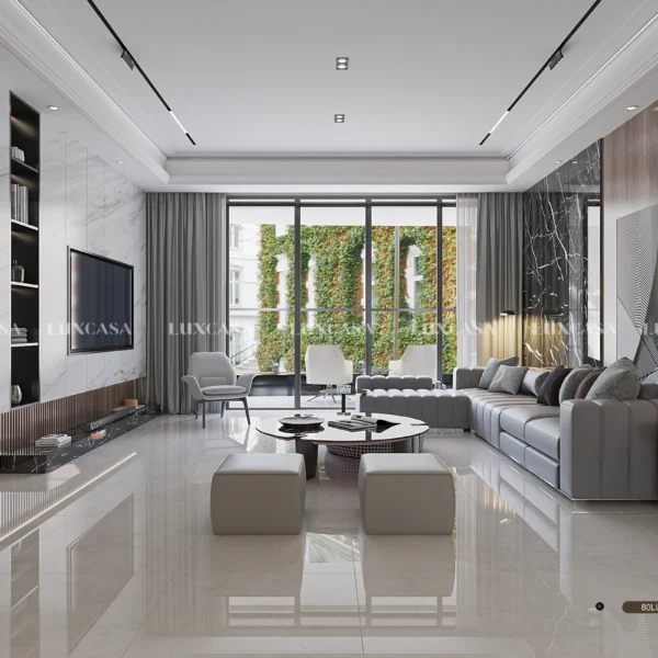 Gạch lát nền phòng khách 80x80 80LUET80P912