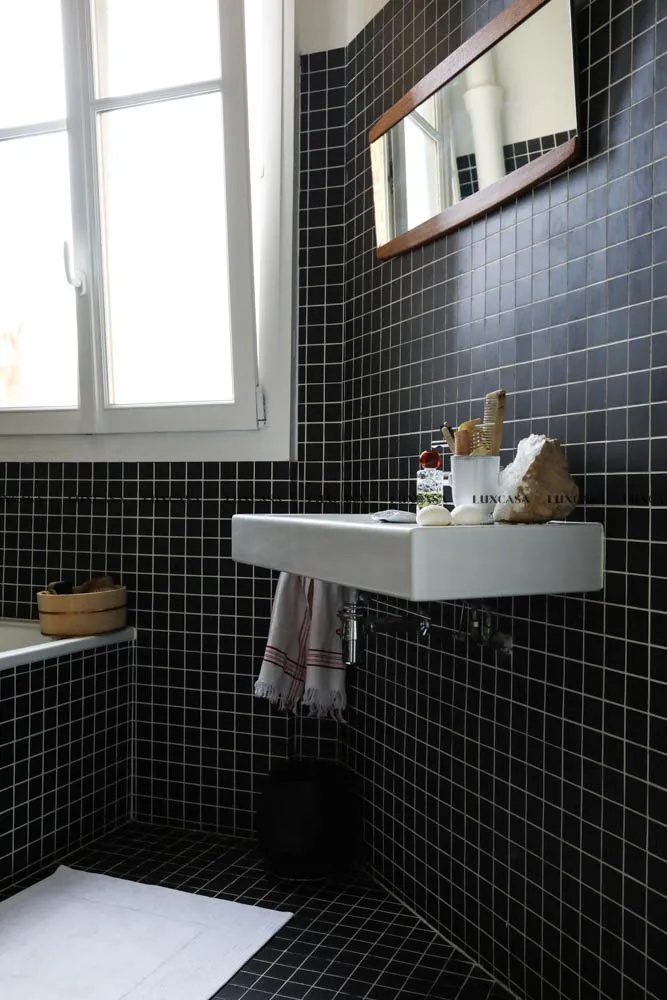 Gạch mosaic đen vuông Y48808