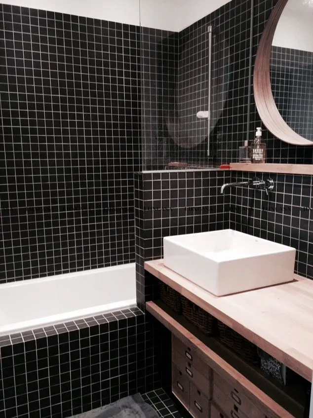 Gạch mosaic đen vuông Y48808