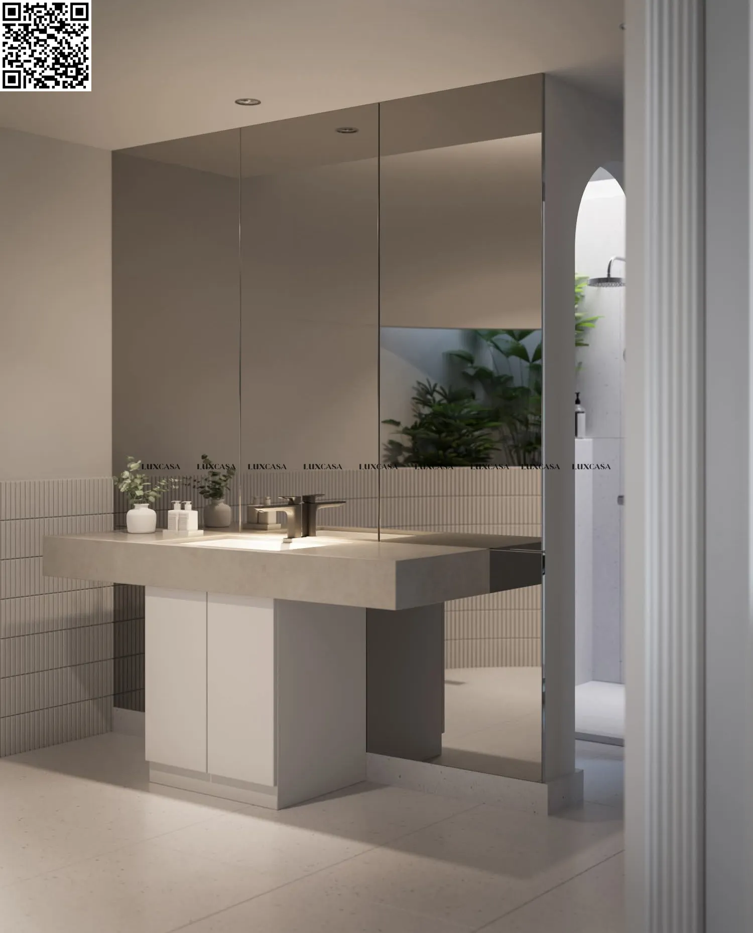 Gạch mosaic thẻ que trắng bóng