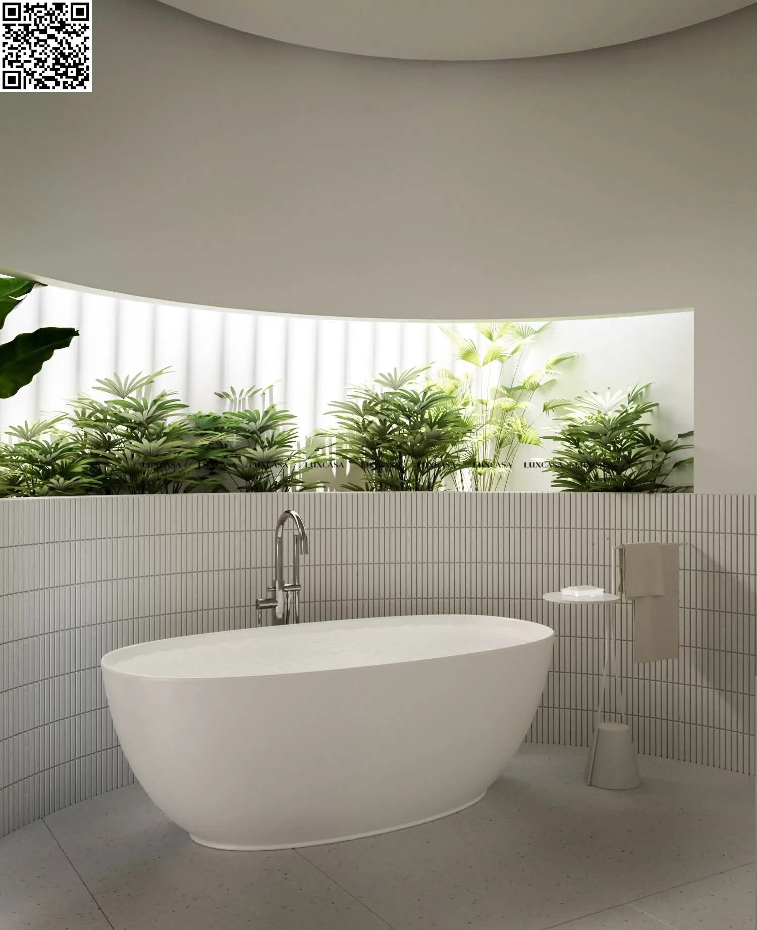 Gạch mosaic thẻ que trắng bóng