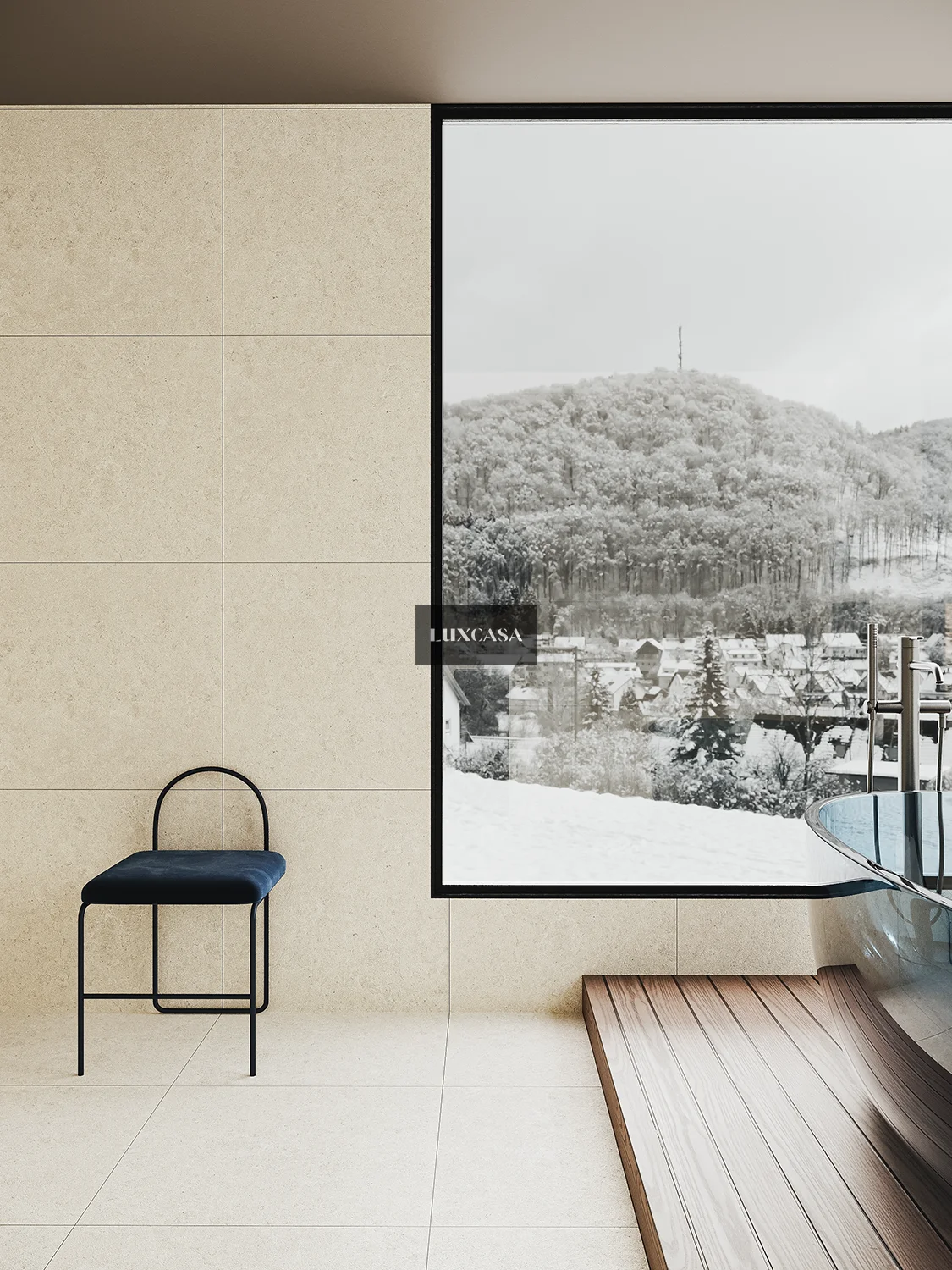 Mẫu gạch limestone 60x60 ốp wc 60LUM66001