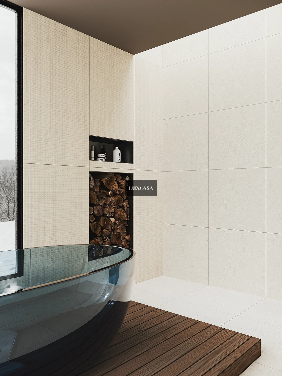 Mẫu gạch limestone 60x60 ốp wc 60LUM66001