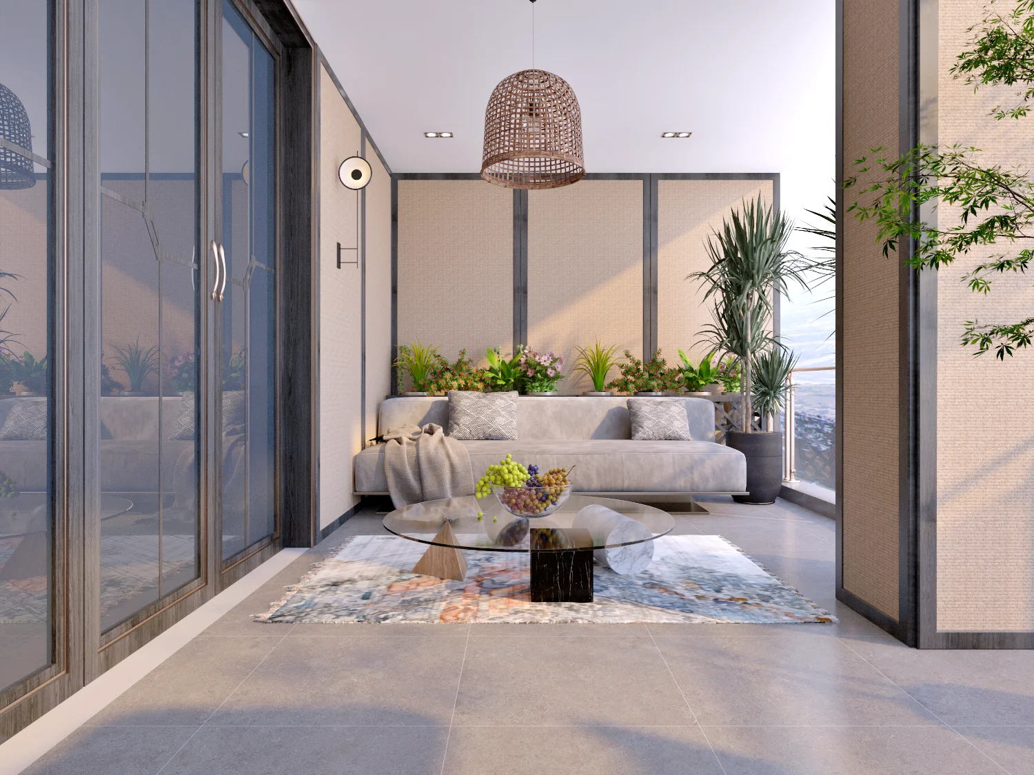 Mẫu gạch limestone lát ban công 60x60 60LUM66003