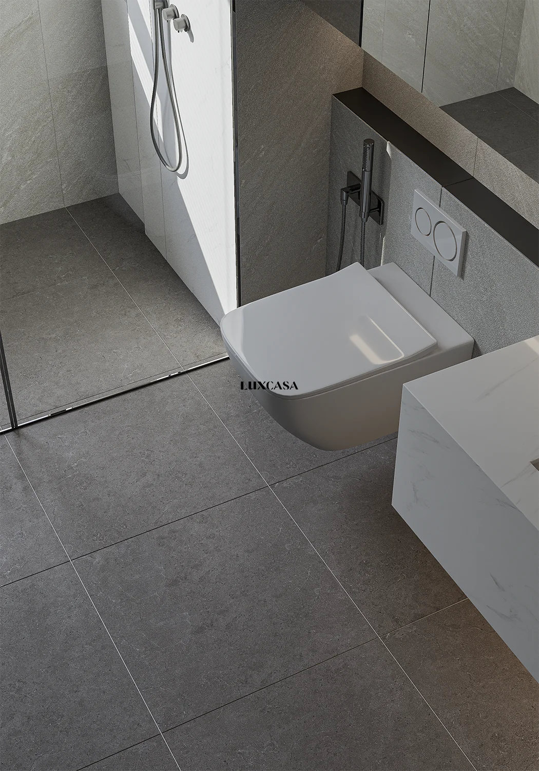 Mẫu gạch wc limestone 60×60 60LUM66003 với 612LU612N77