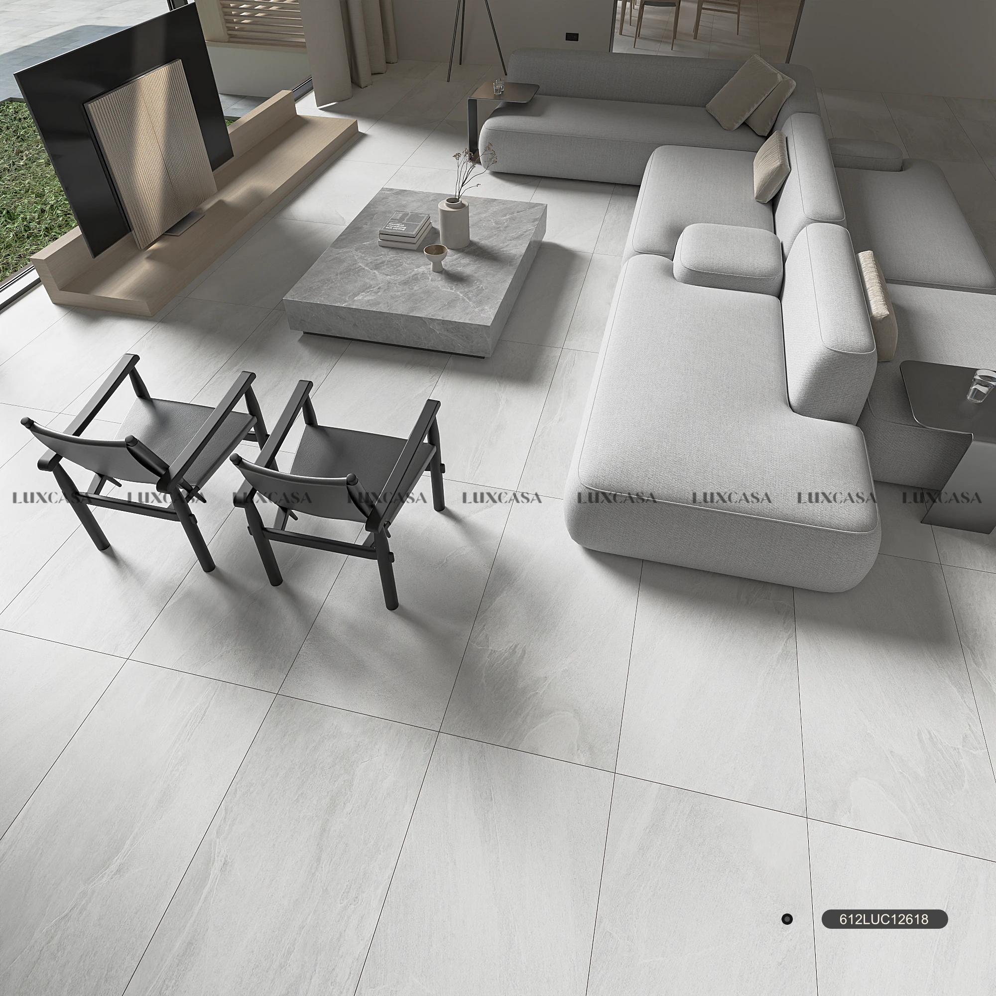 Gạch lát nền phòng khách 600x1200 612LU12616