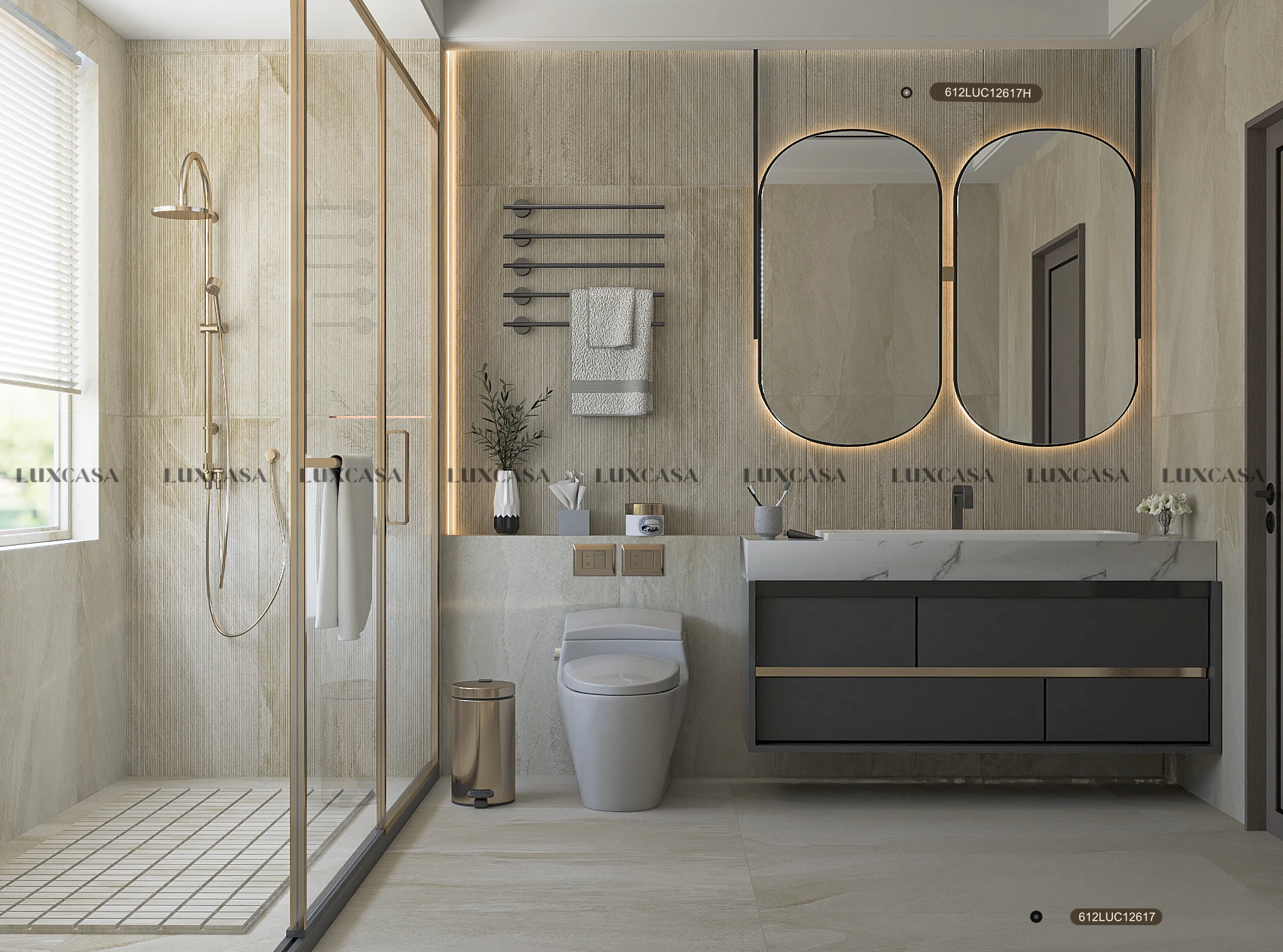 Gạch lát nhà vệ sinh 600x1200 612LU12617