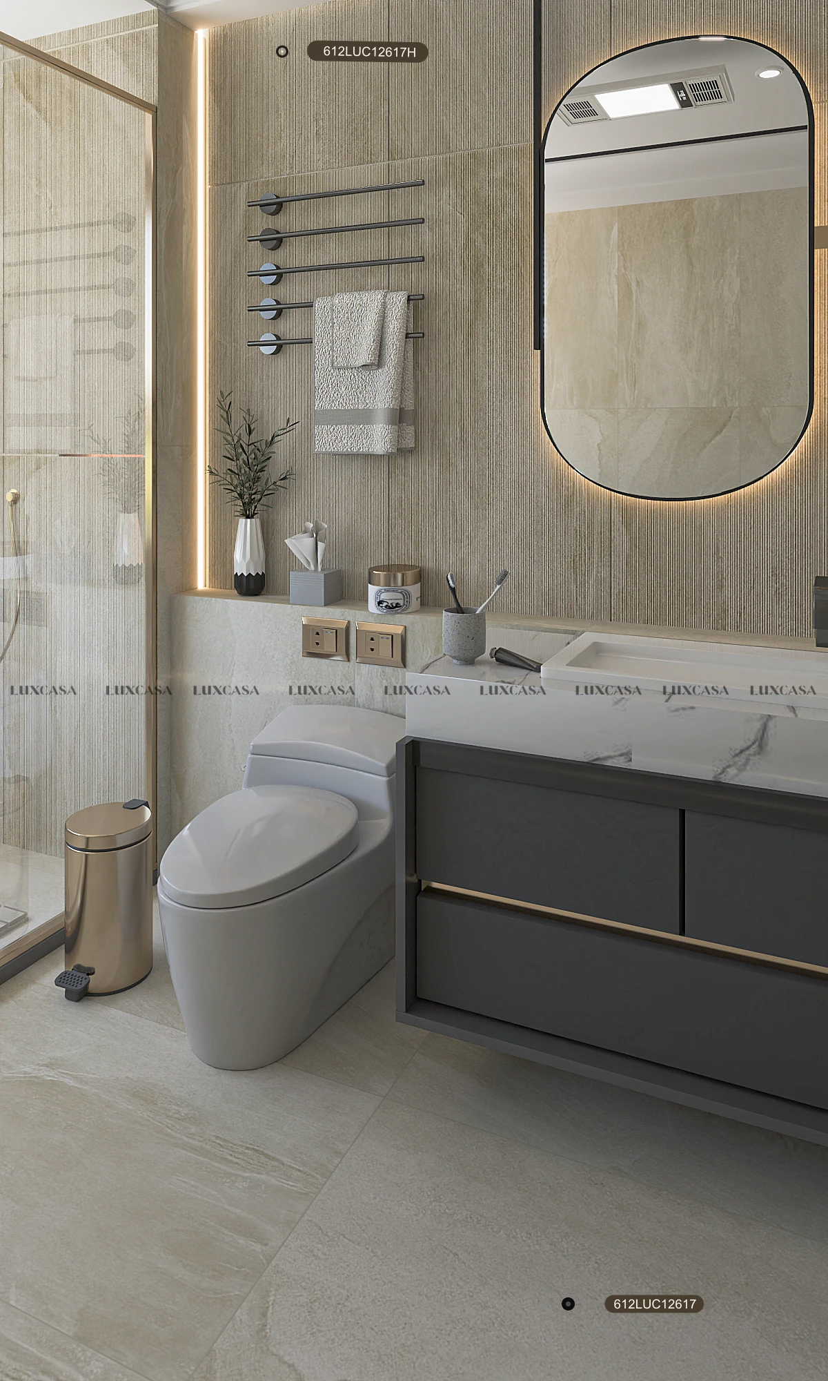 Gạch lát nhà vệ sinh 600x1200 612LU12617