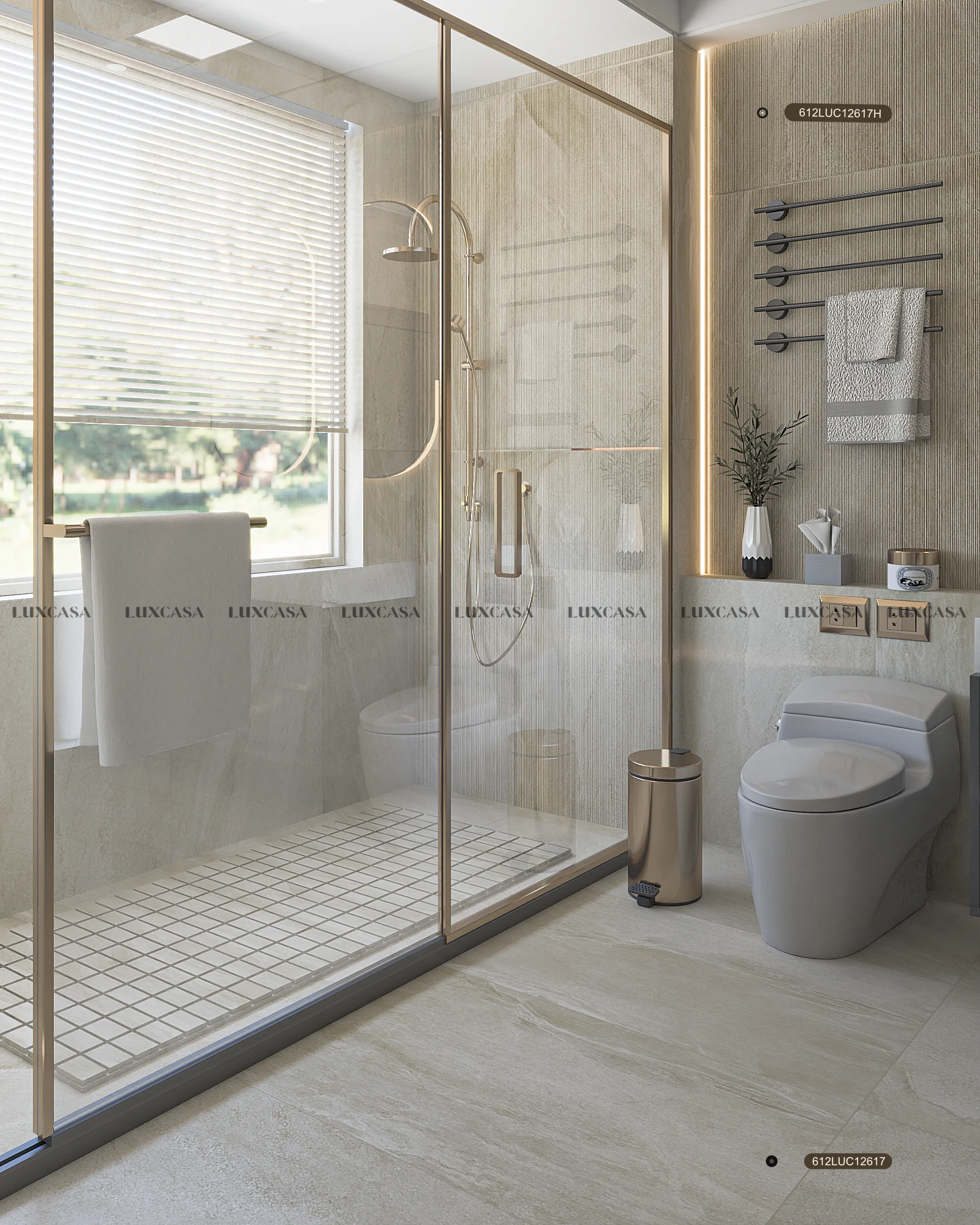 Gạch lát nhà vệ sinh 600x1200 612LU12617