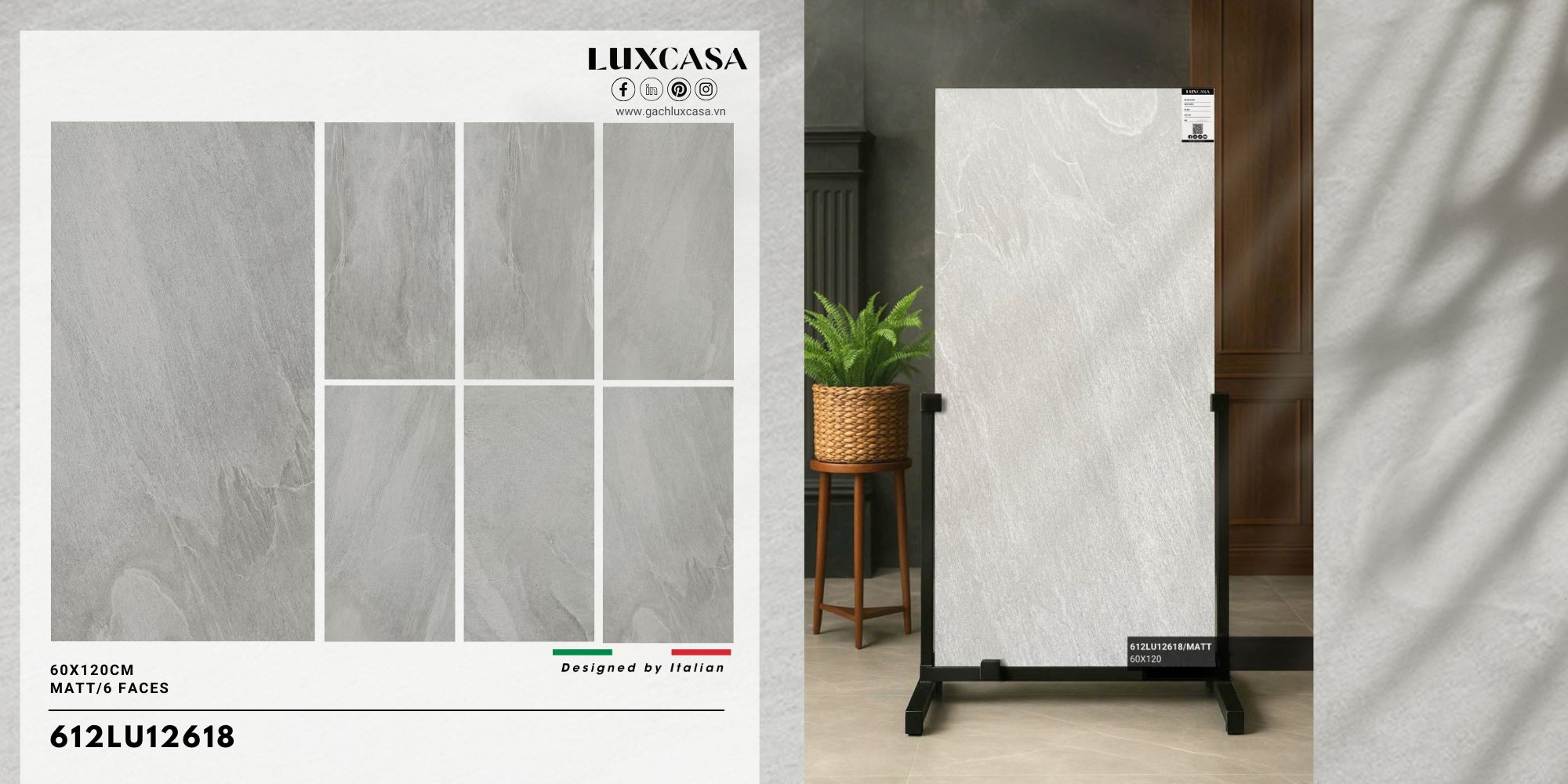 Gạch 600×1200 612LU12618