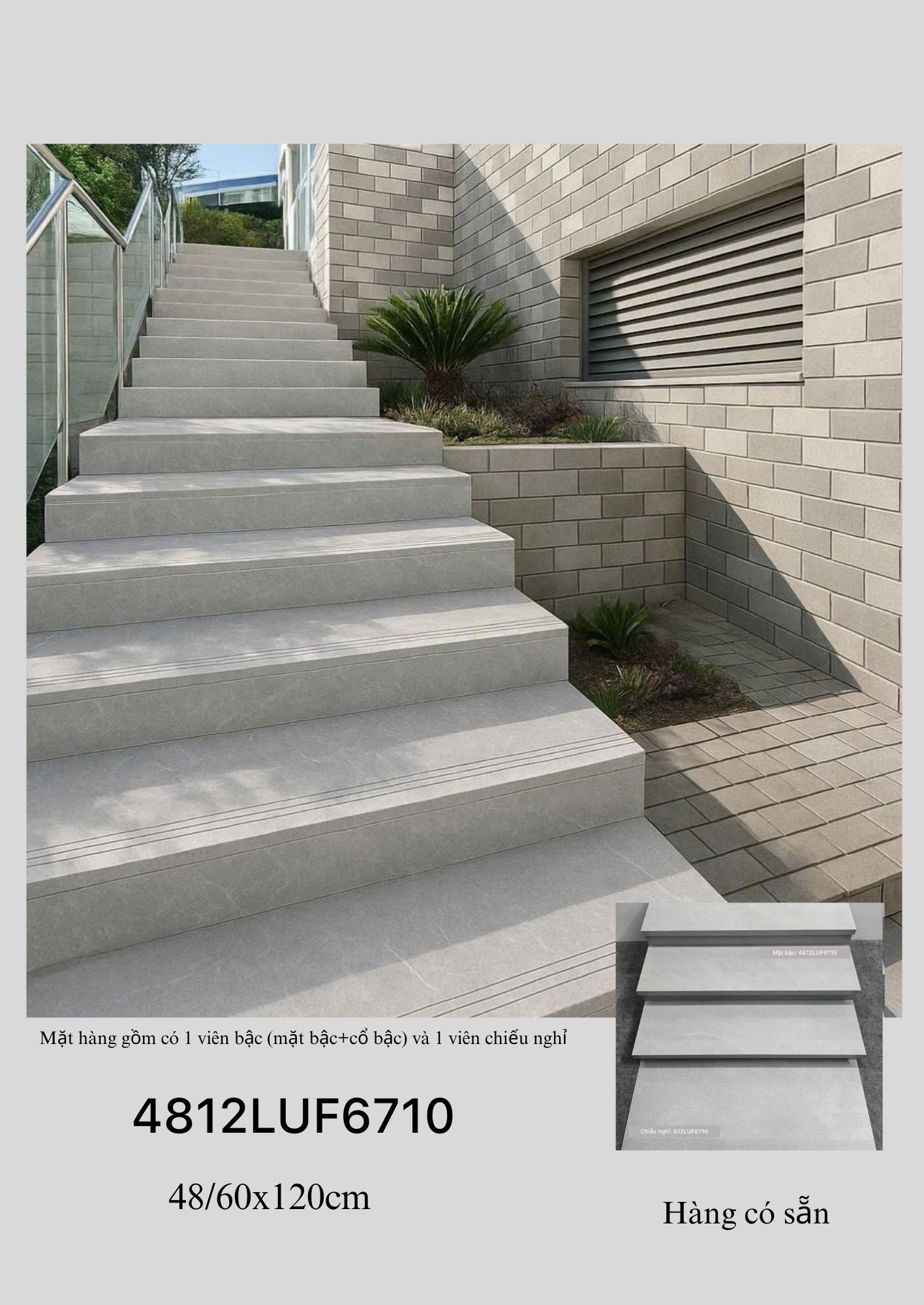 Gạch cầu thang mờ chống trơn 4812LUF6710