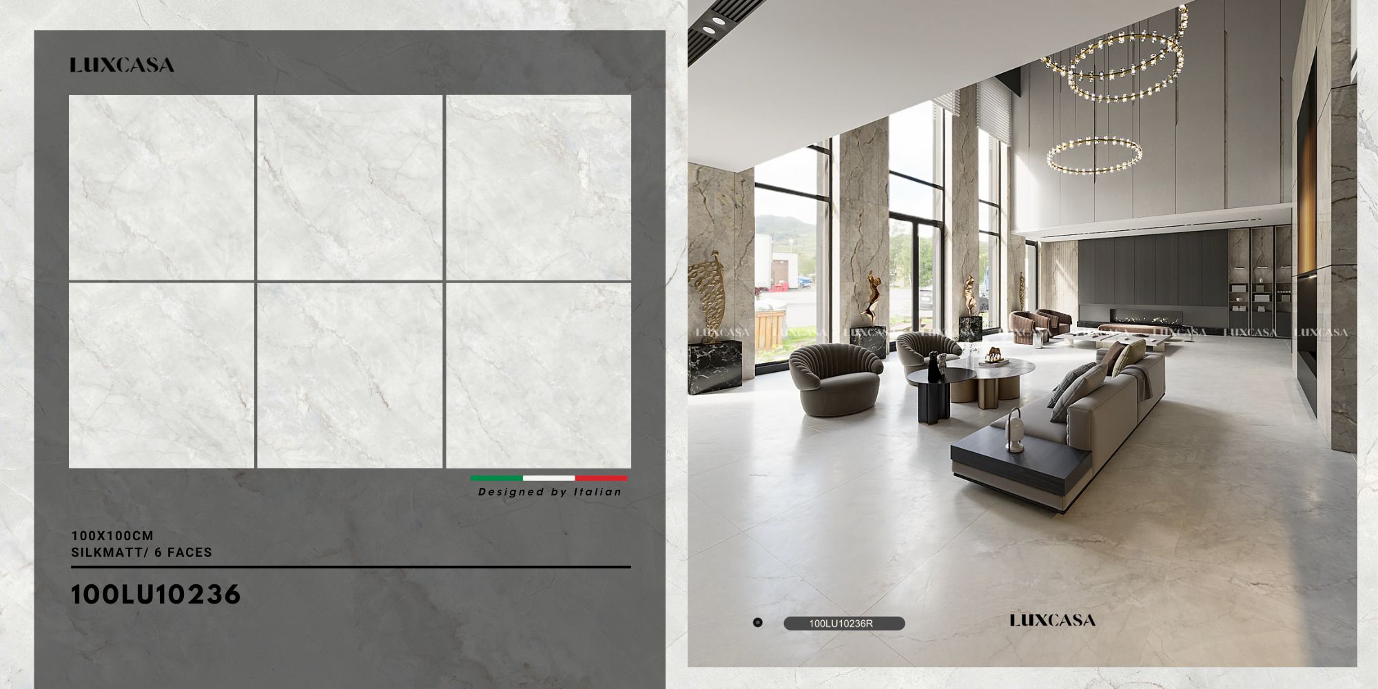 Gạch giả đá Marble 1000x1000 100LU10236