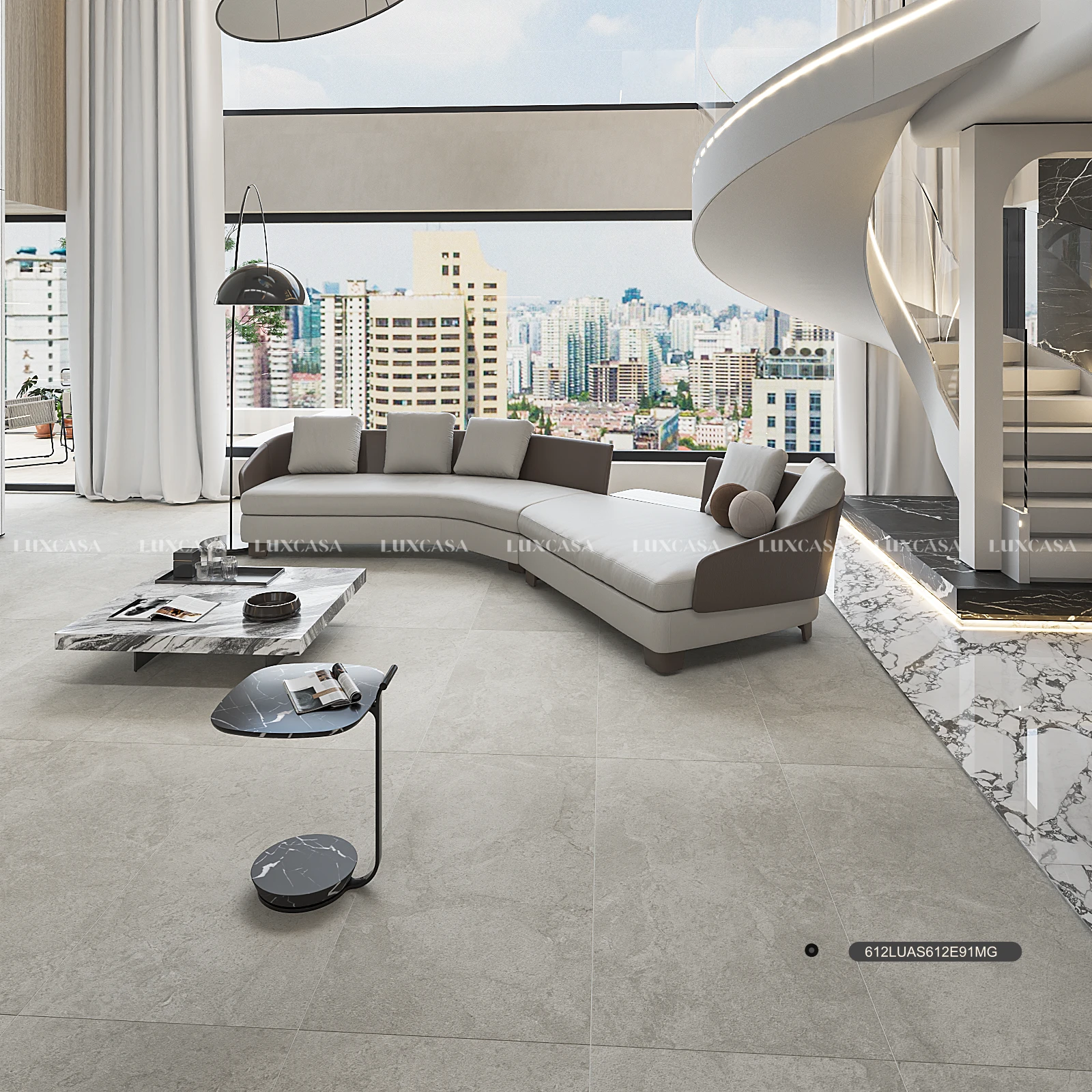 Gạch lát nền phòng khách 600x1200 612LUAS612E91MG