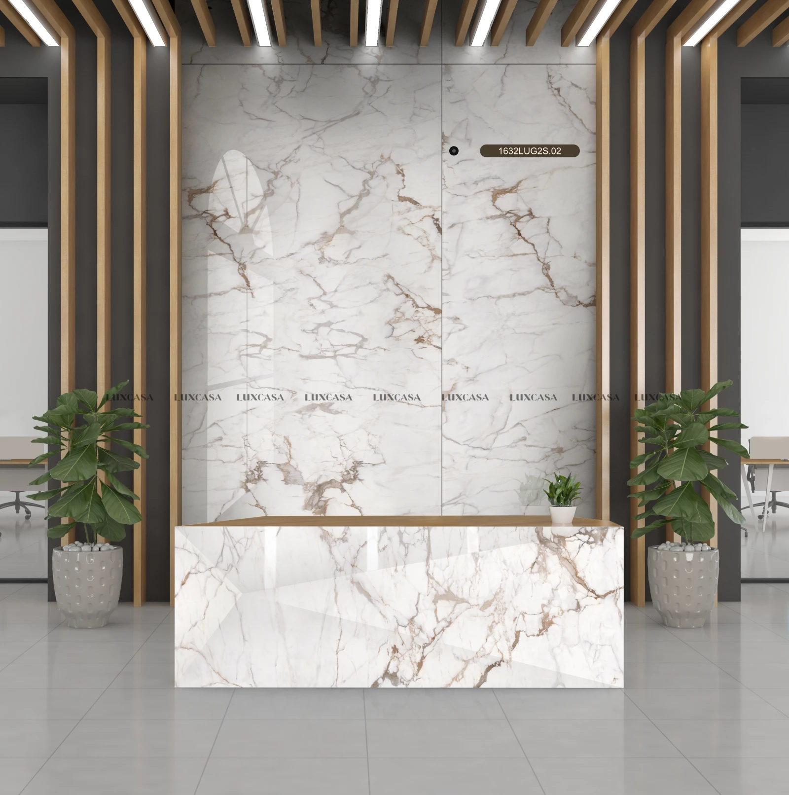 Đá nung kết ốp showroom 160X320X1.5 1632LUG2S