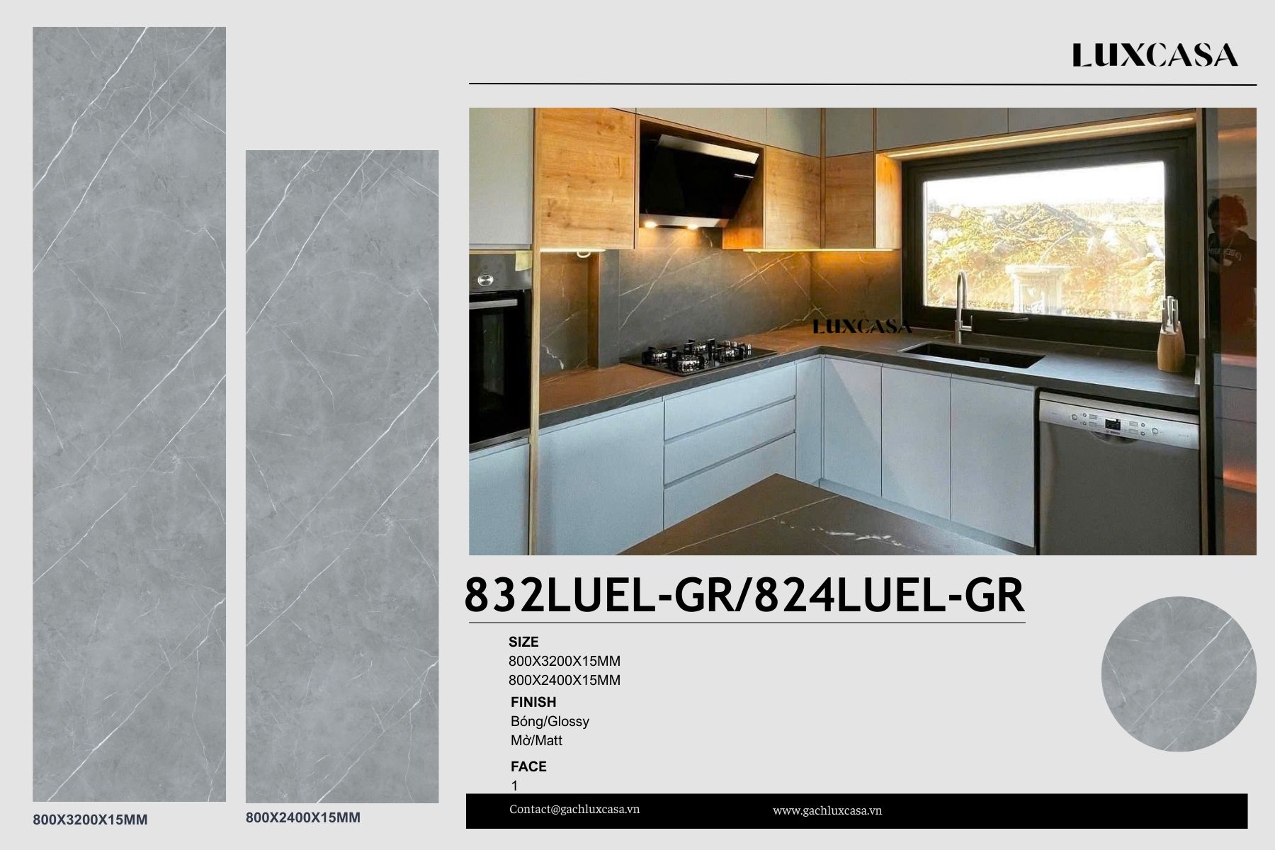 Đá nung kết 80x320 832LUEL-GR