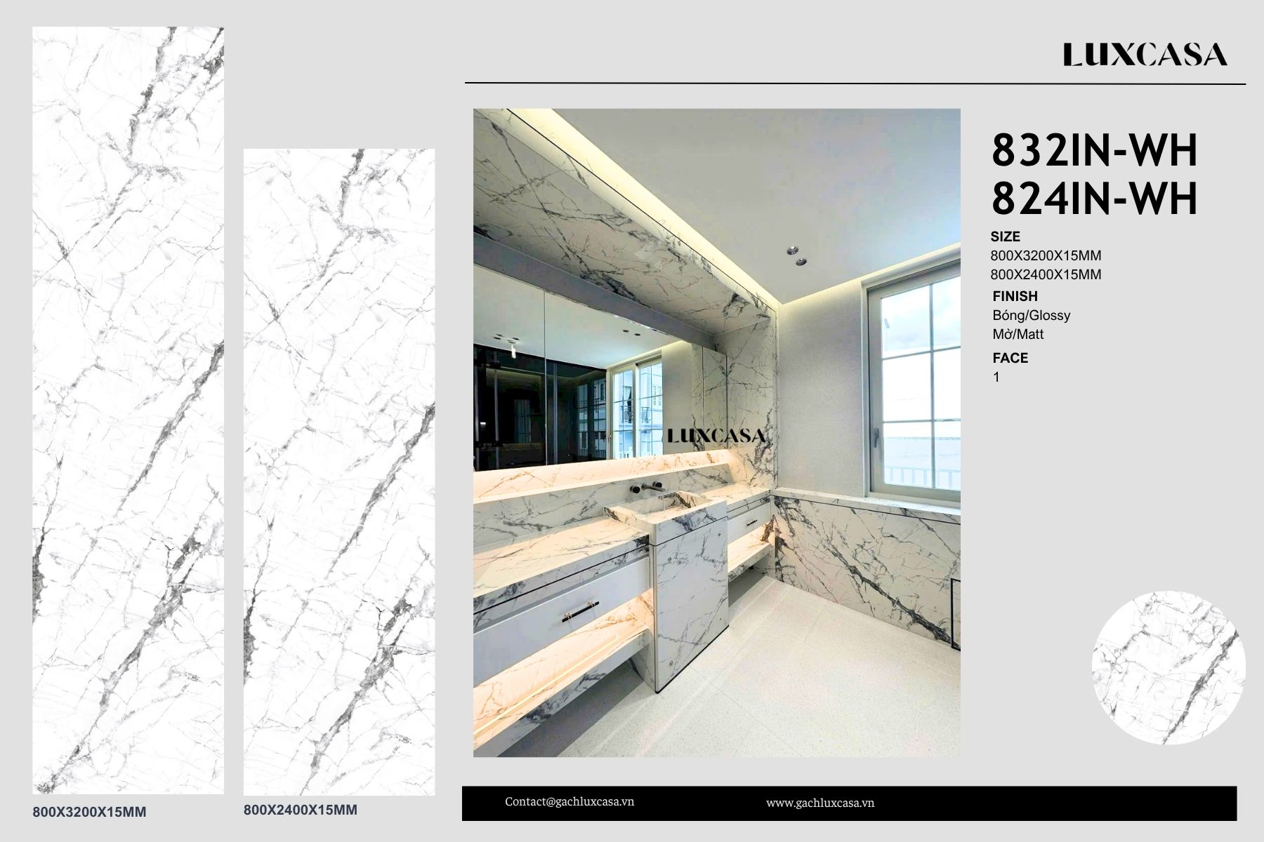 Đá nung kết 80×320 832IN-WH