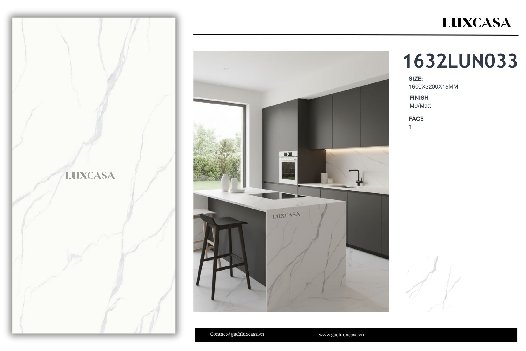 Đá nung kết mờ 1600x3200x15 1632LUTN003