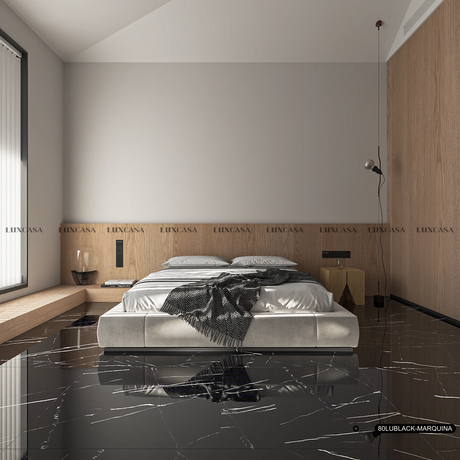 Gạch lát phòng ngủ 80x80 80LUBLACK-MARQUINA