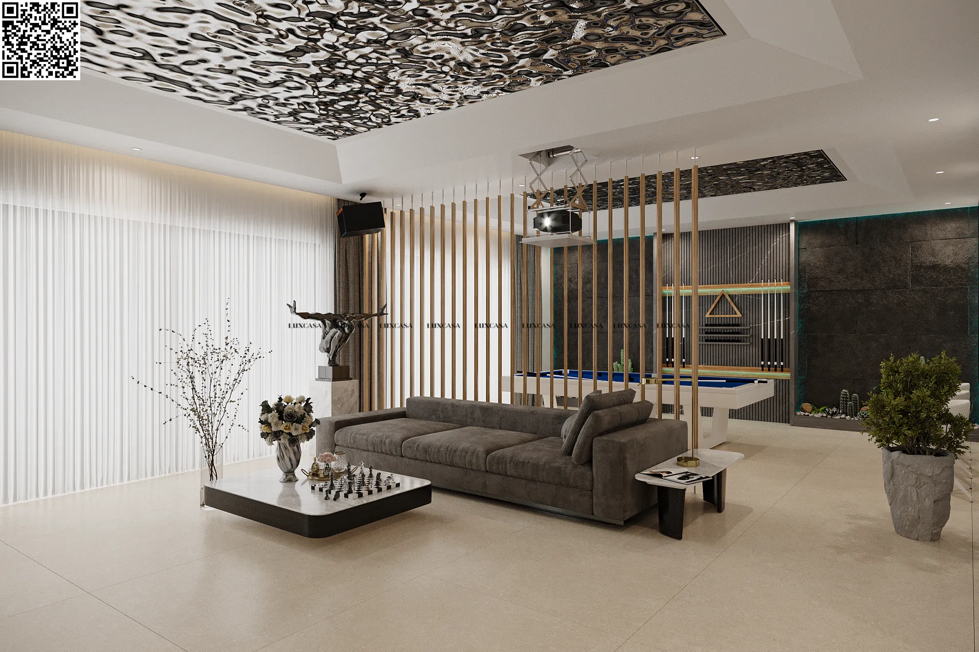 Gạch 1200x1200 lát phòng khách 120LU121201