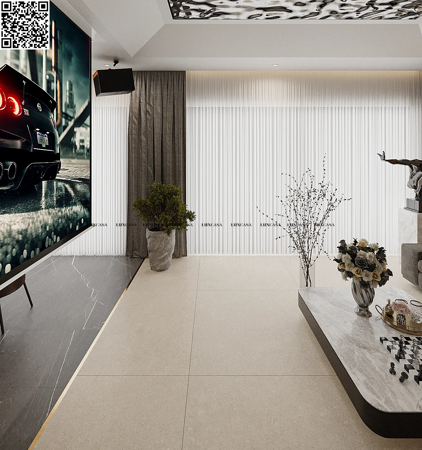 Gạch 1200x1200 lát phòng khách 120LU121201