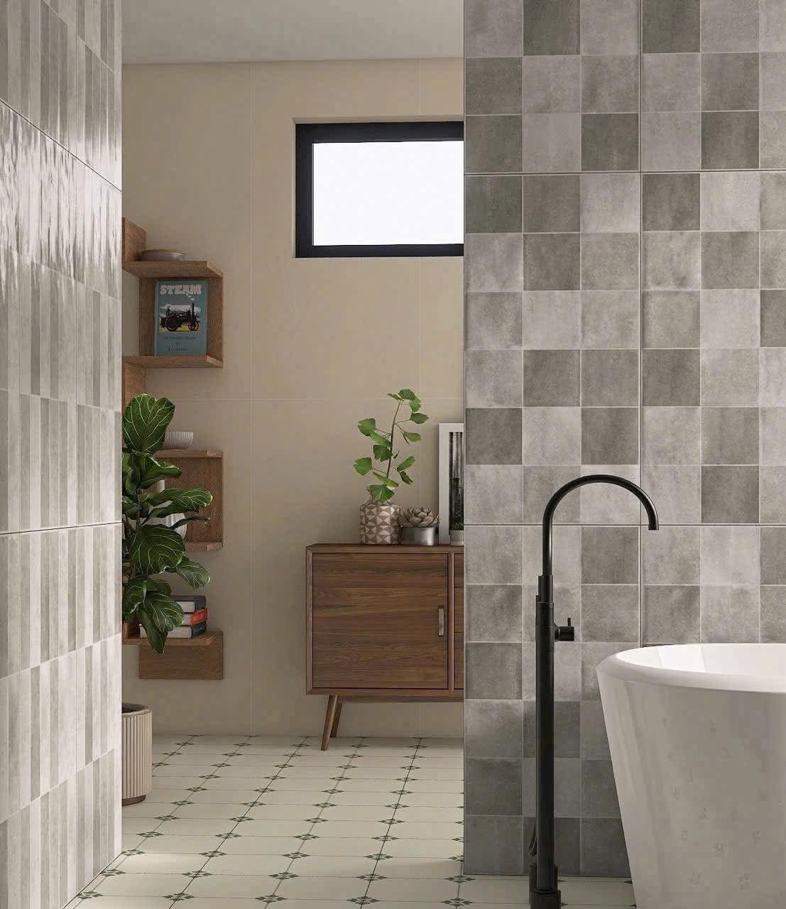Gạch giả thẻ 300x600, 400x800 xám sáng
