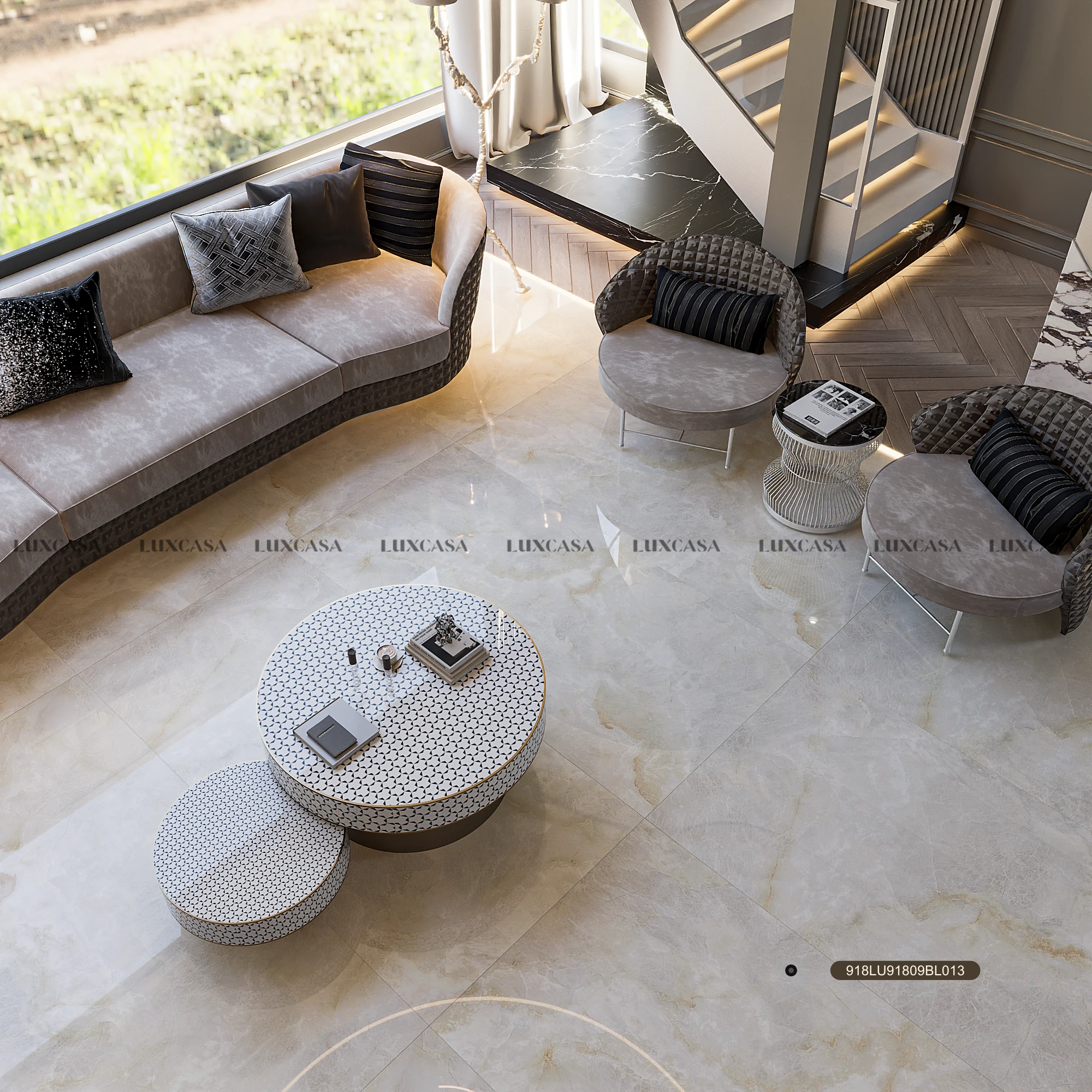 Gạch lát nền nhà 900×1800 918LU91809BL013