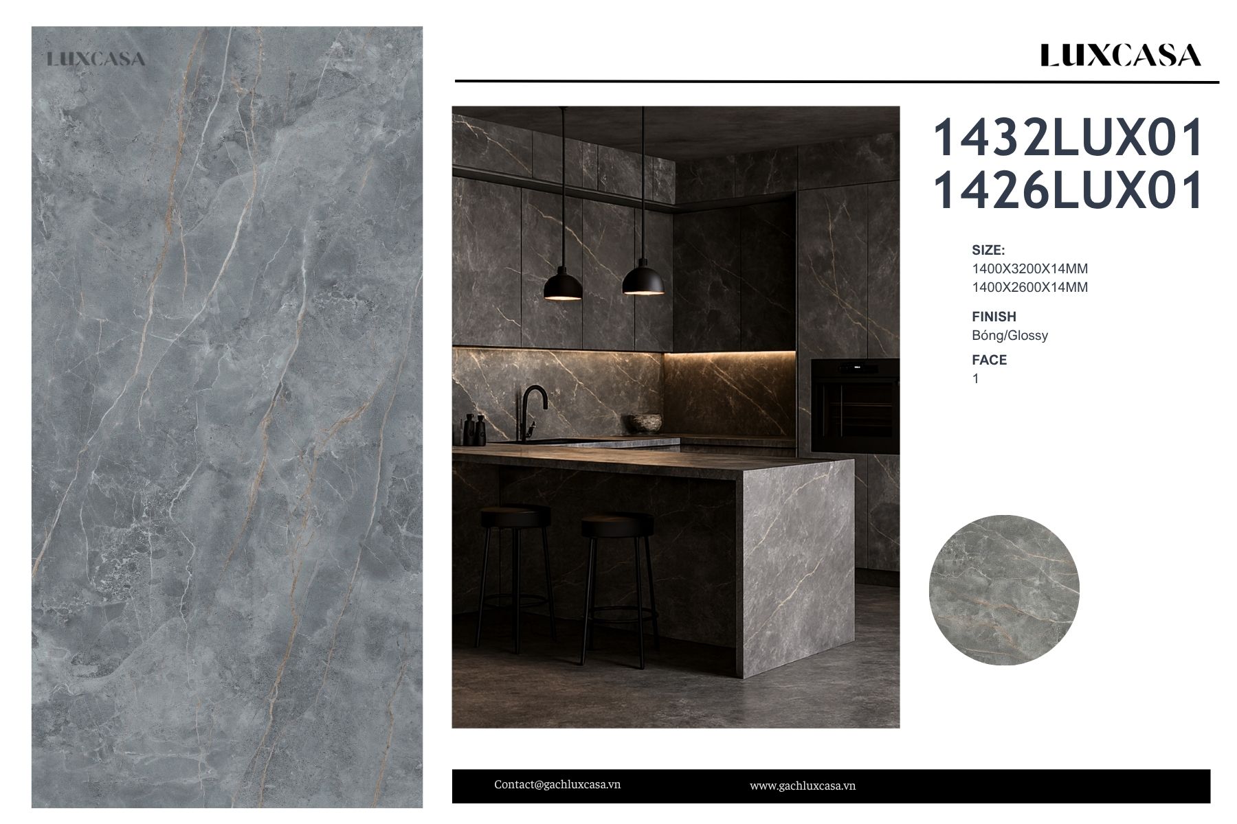 Đá nung kết 140X260X1.5 1426LUX01 