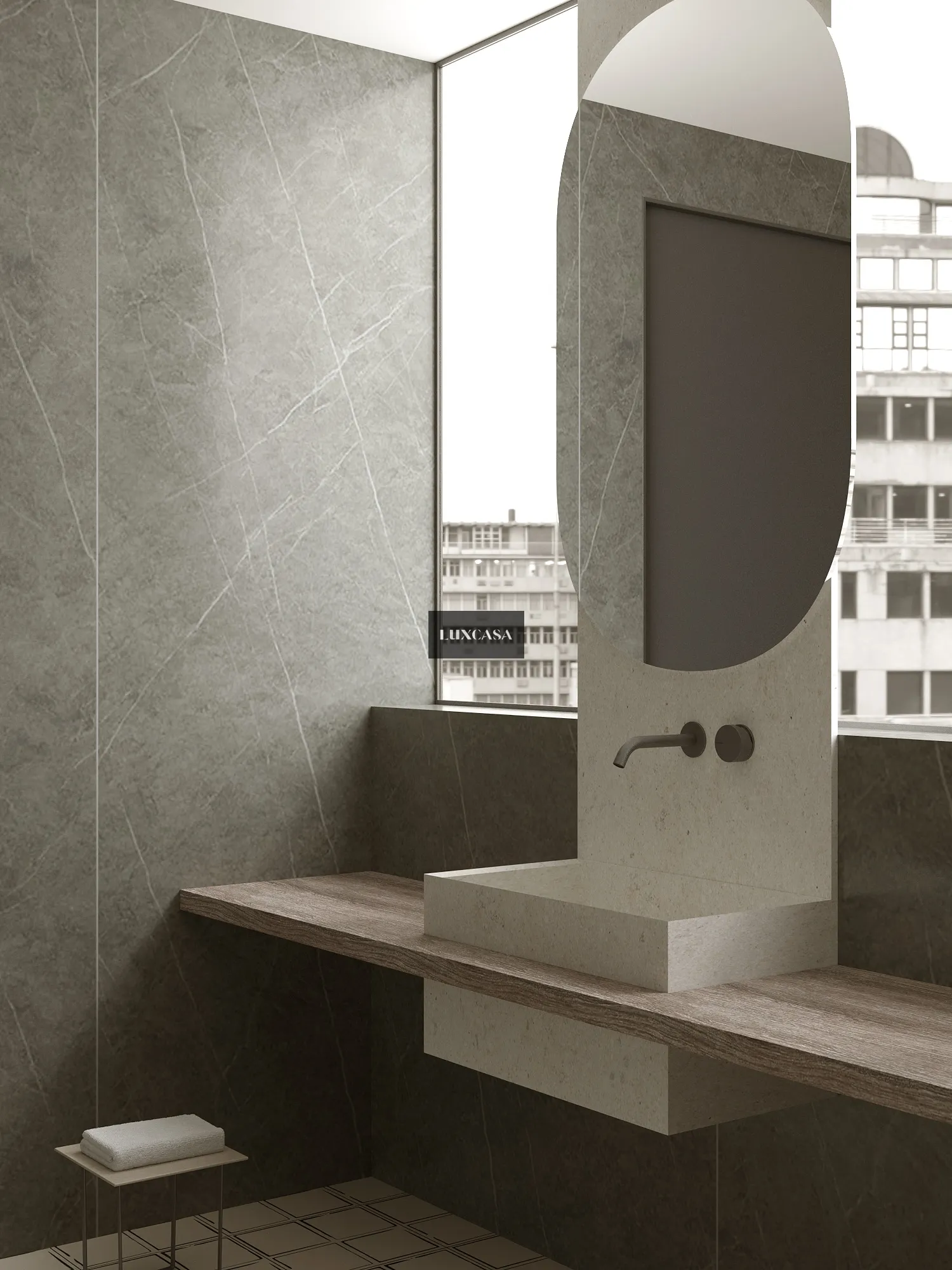 Đá nung kết 160X320X1.5 1632LUXN007 + Gạch bông 40x40 40LUMFG4114