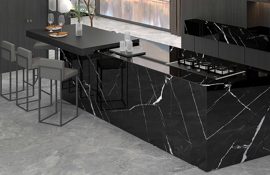 Đá nung kết khổ lớn màu đen 160X320X1.5 1632LUD006GY