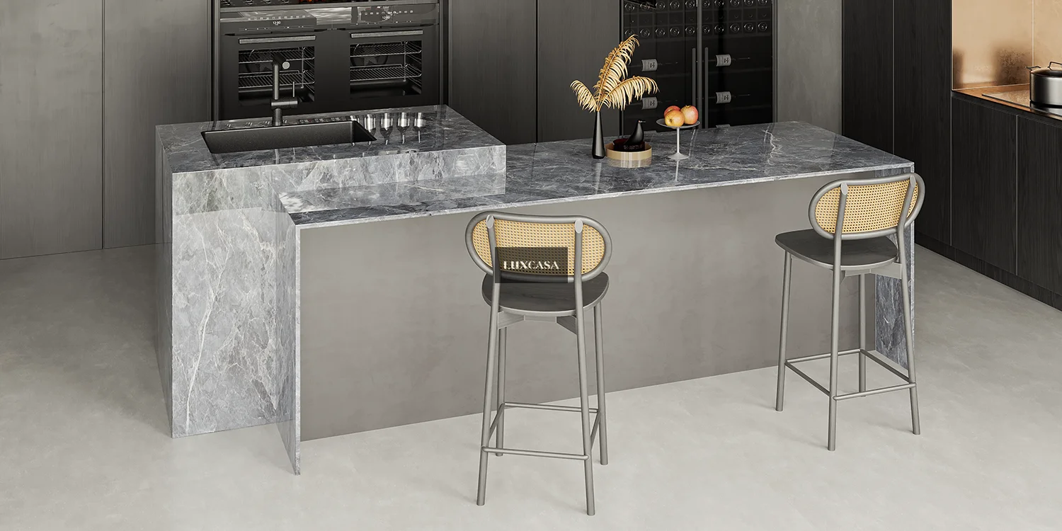 Đá nung kết làm bàn đảo bếp 140X320X1.5 1432LUX03