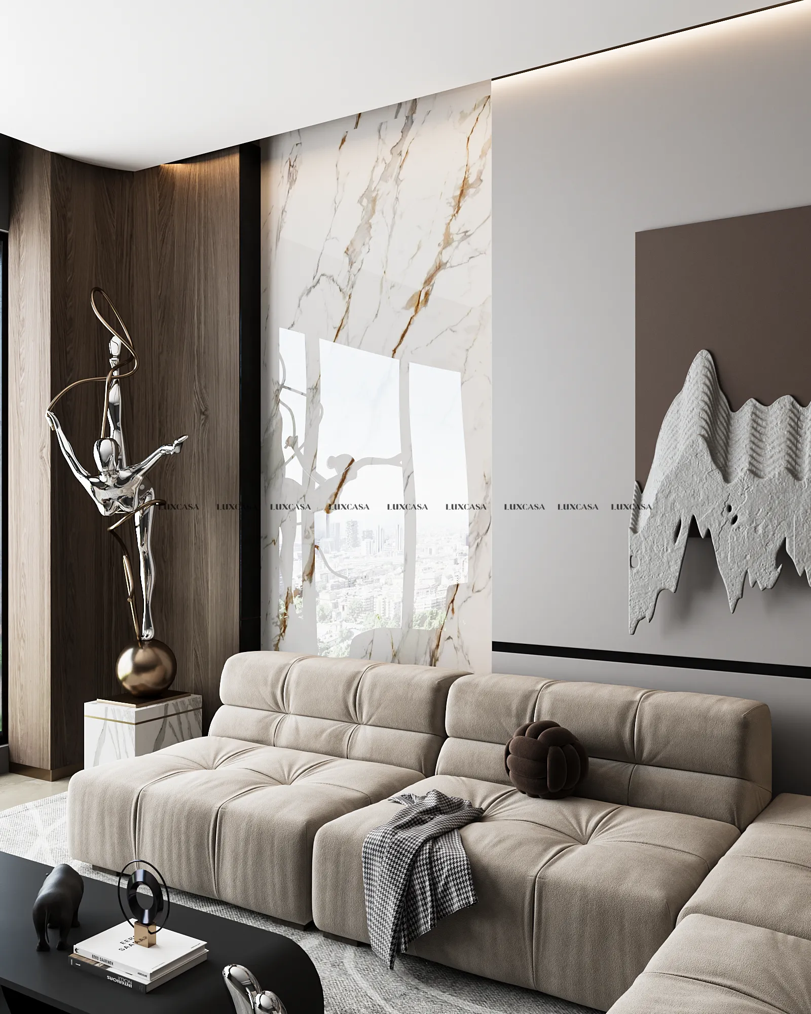 Đá nung kết trắng vân vàng 140x320x1.5 1432LUT07PXGY