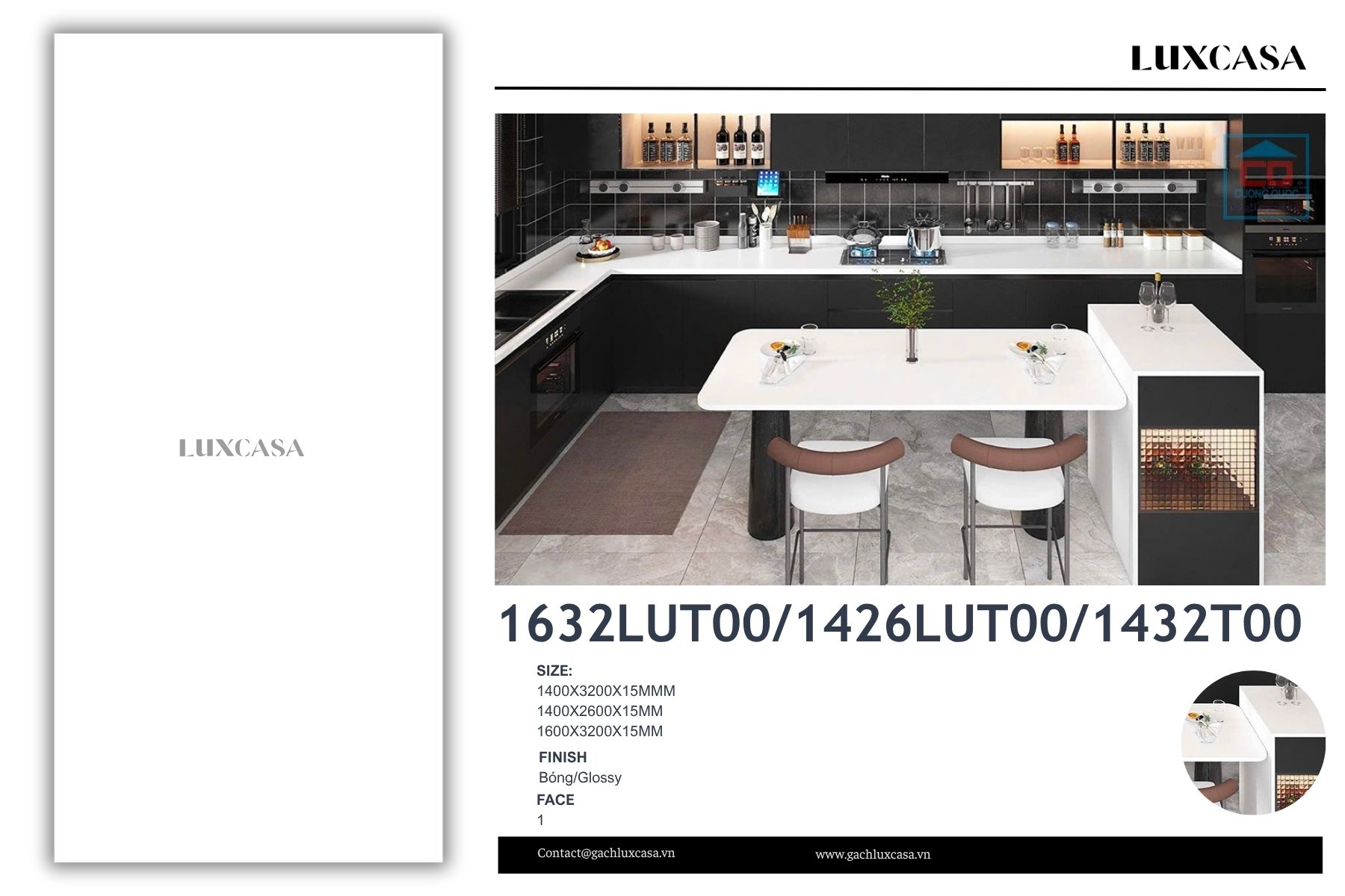 Đá trắng nung kết 160X320X1.5 1632LUT000