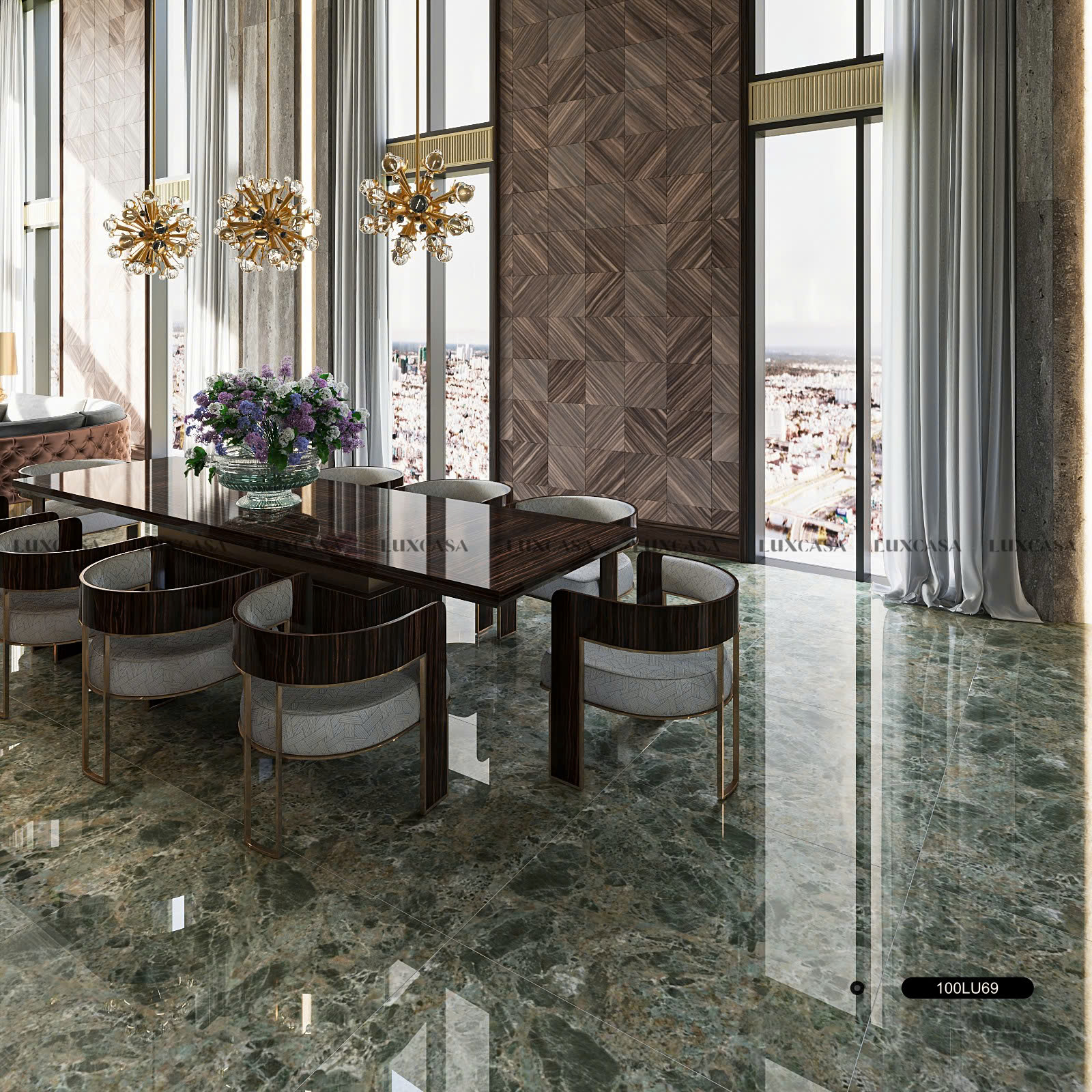 Gạch 1000×1000 màu xánh lá 100LU69 (1)