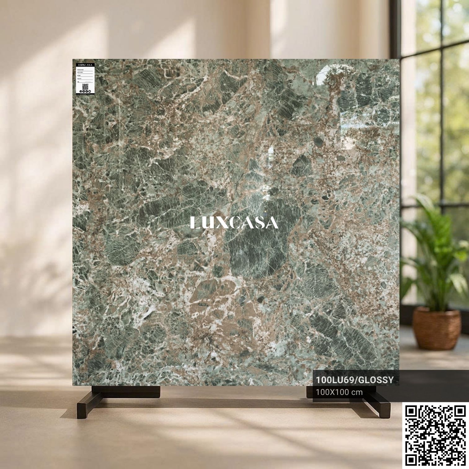 Gạch 1000×1000 màu xánh lá 100LU69