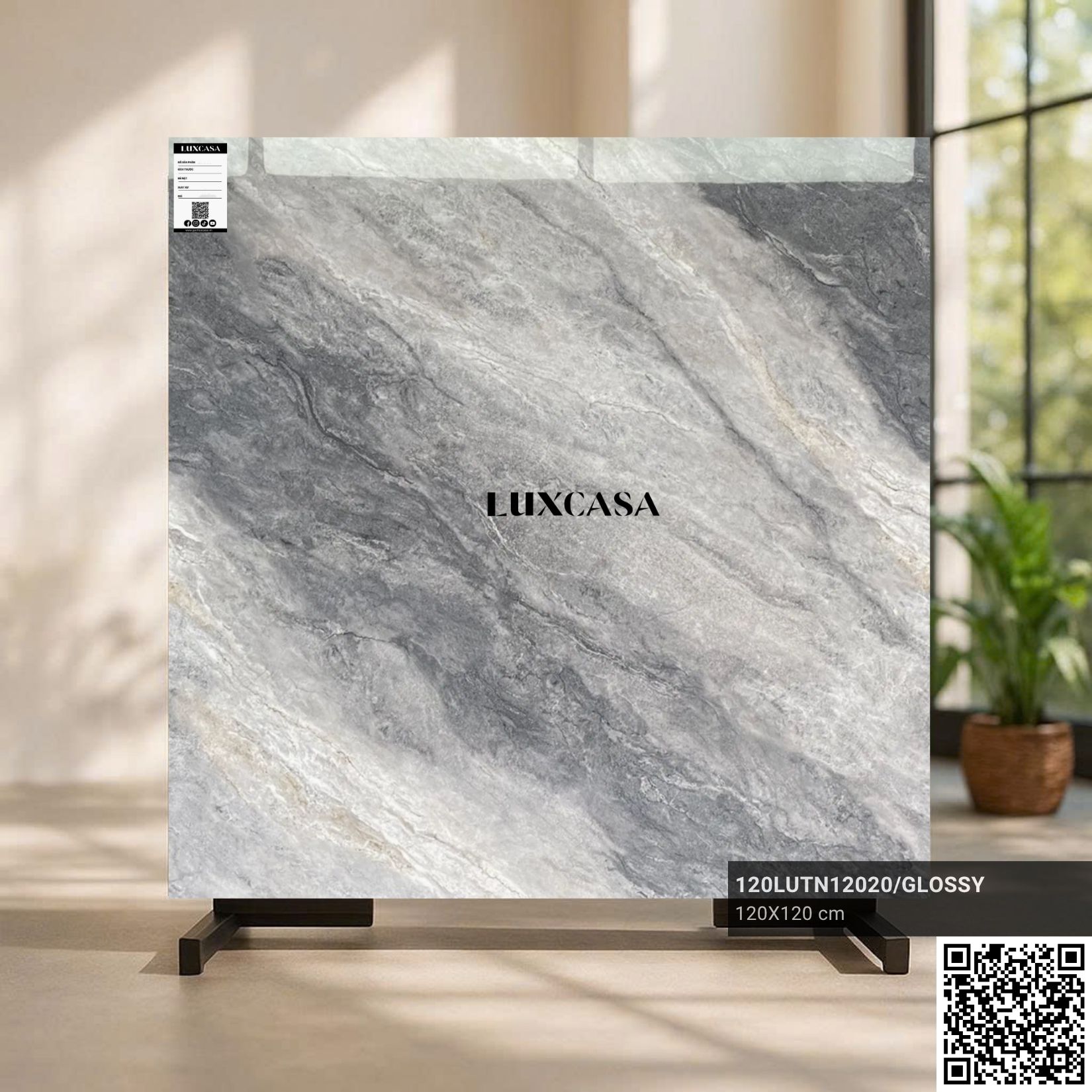 Gạch 1200X1200 xám vân đá 120LUTN12020 (1)