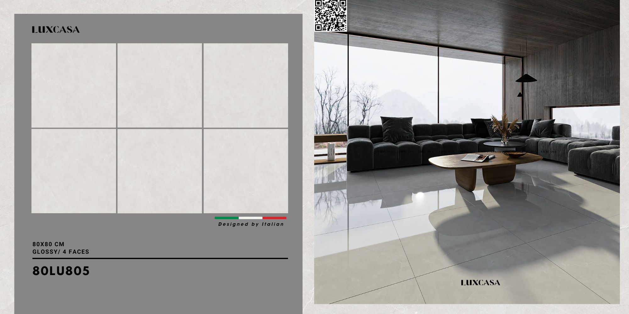 Gạch 80×80 màu kem 80LU805