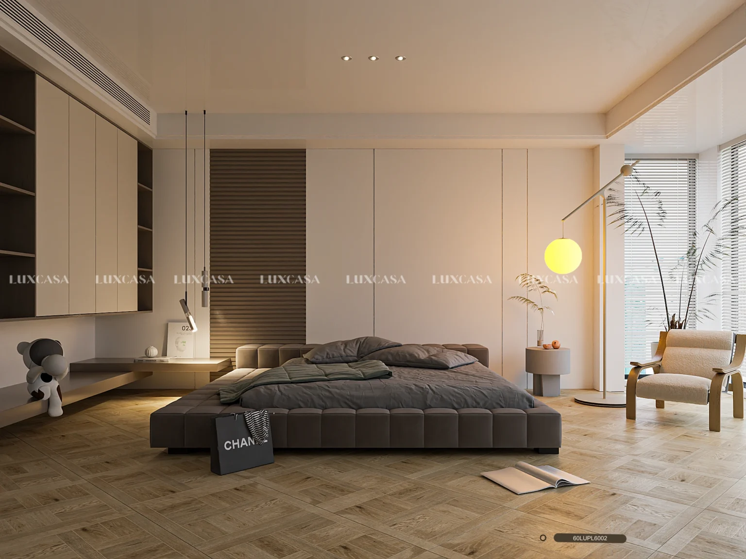 Gạch giả gỗ lát phòng ngủ 60x60 giá tốt, thiết kế tự nhiên, phù hợp nhiều phong cách.
