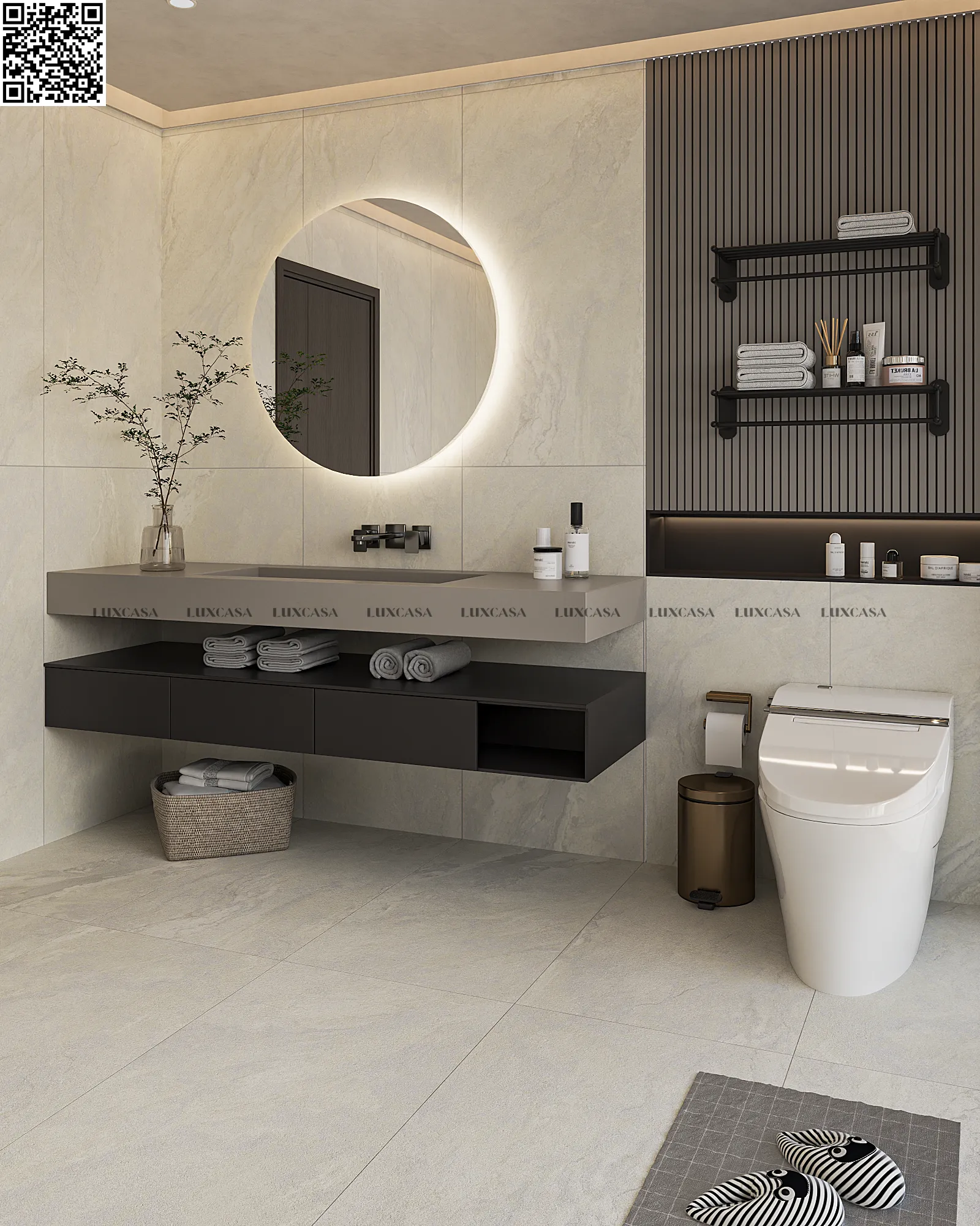 Gạch ốp nhà vệ sinh 60×120 612LUSA-WH