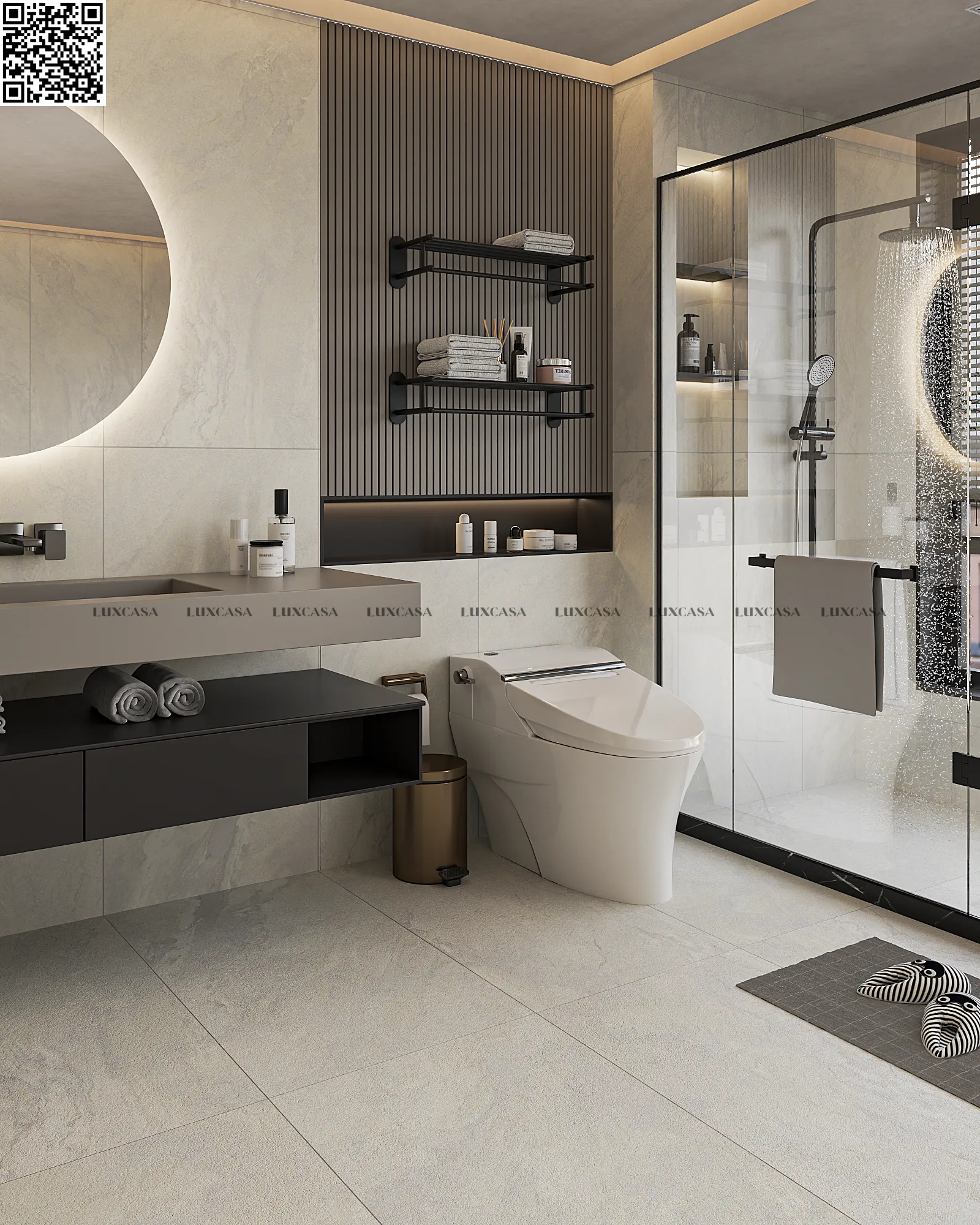 Gạch ốp nhà vệ sinh 60×120 612LUSA-WH