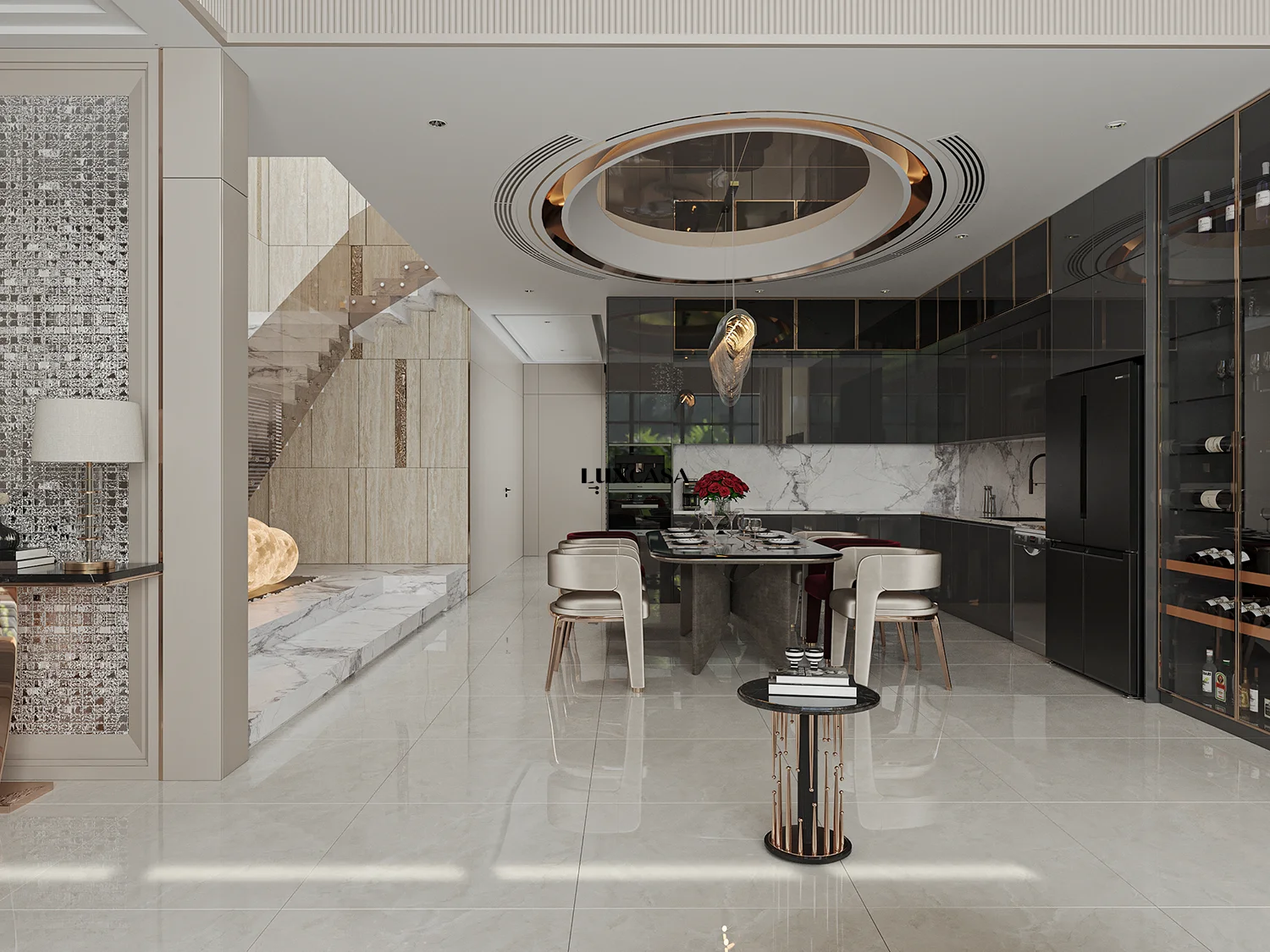 Gạch phòng khách vân đá 80x80 80LU807