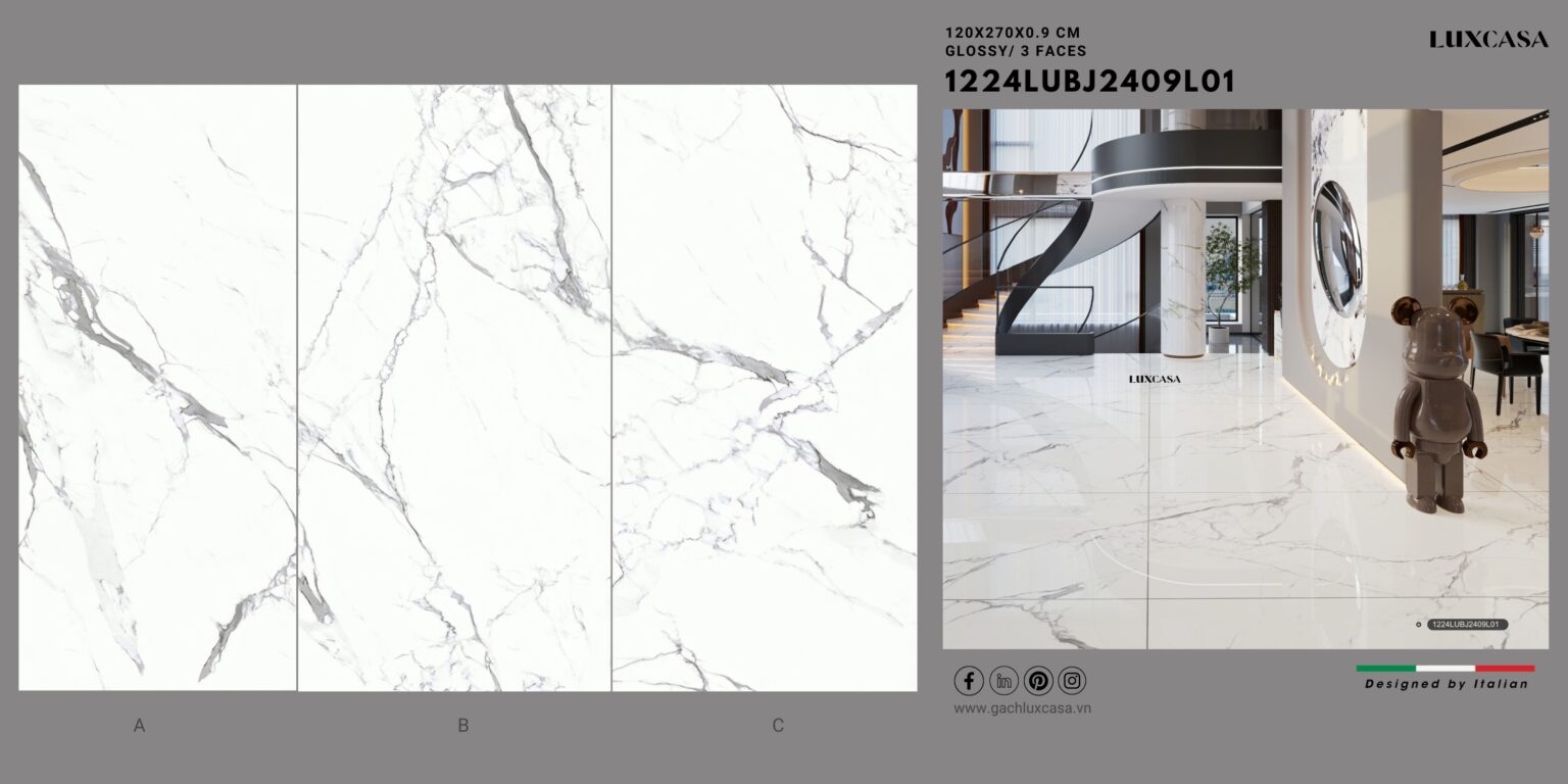 Gạch trắng vân khói 120x240