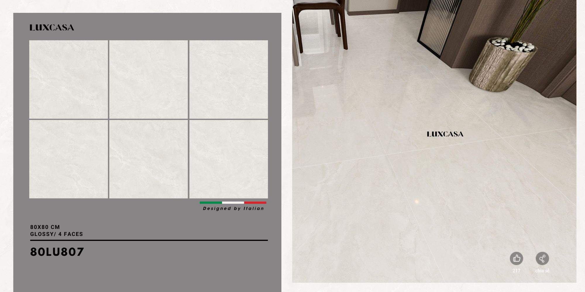 Gạch vân đá 80×80 80LU807