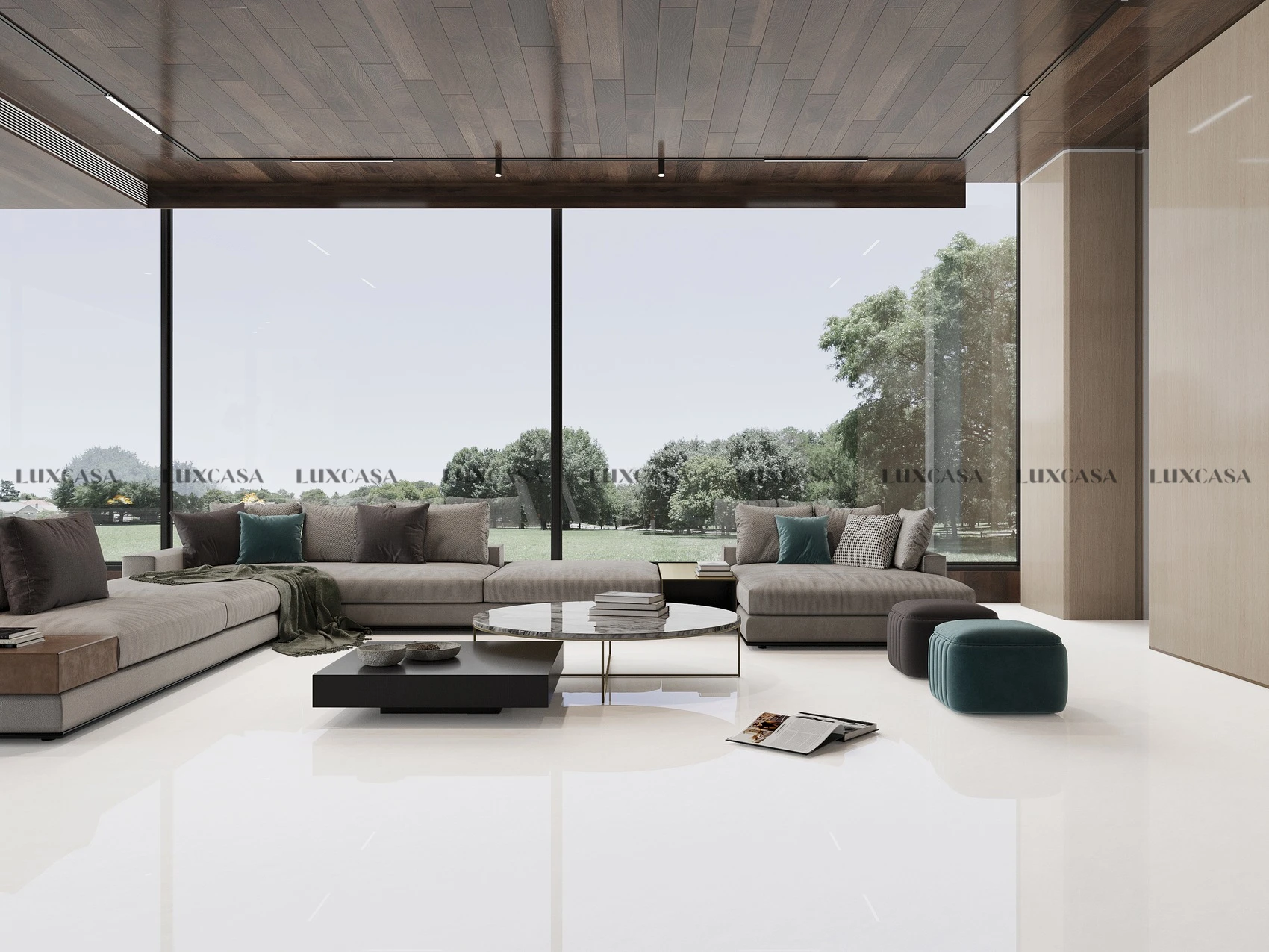 Gạch lát phòng khách xám đá 600x1200 612LU123