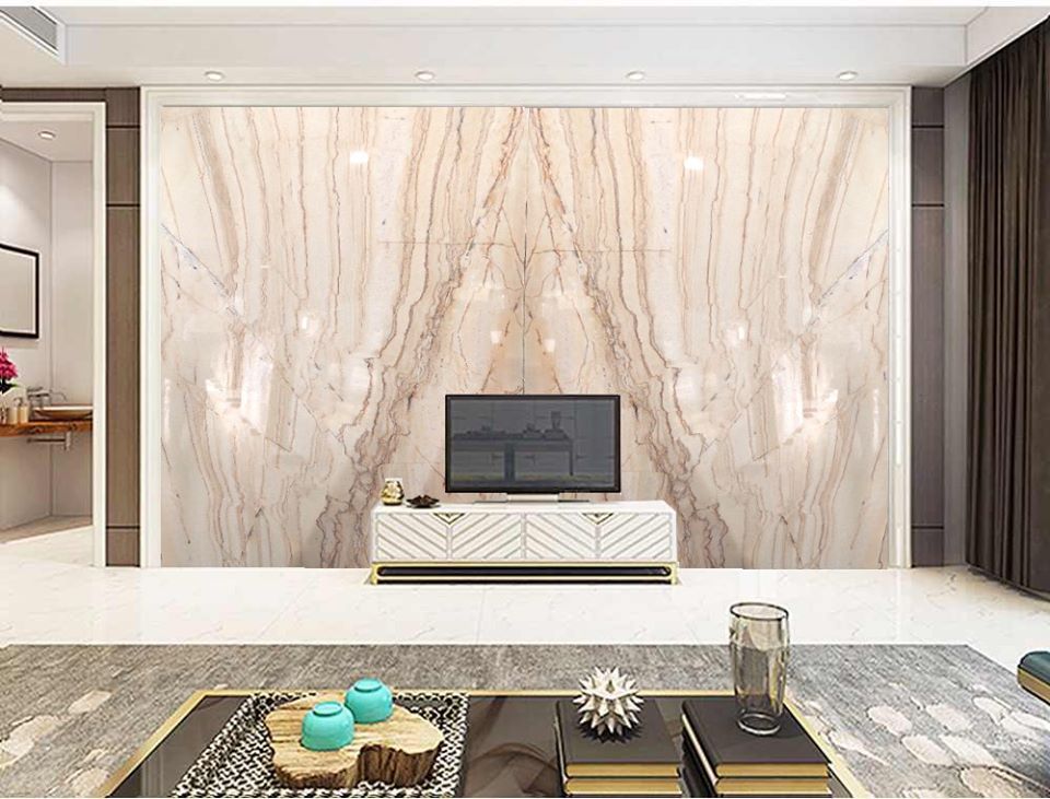Đá marble ốp tường phòng khách
