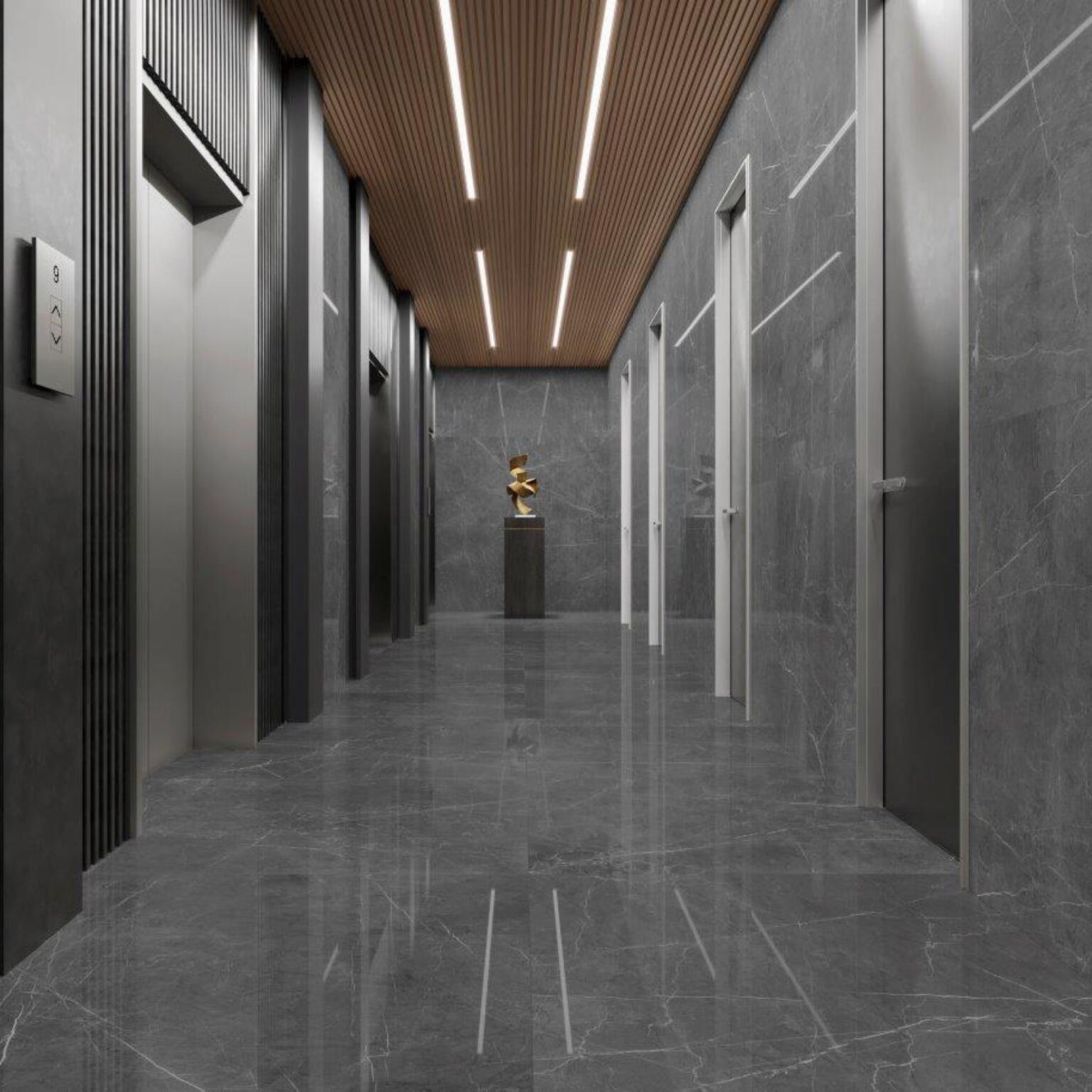 Mẫu gạch lát nền cao cấp 80x80 Tây Ban Nha màu xám đậm được nhiều người giàu yêu thích