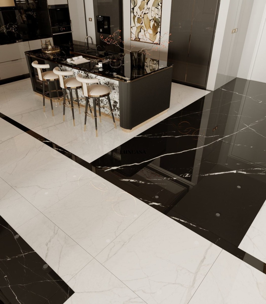 Gạch lát phòng khách 80×80 mã 80LU8826 sở hữu tông trắng vân khói xám hiện đại, bề mặt bóng kính sang trọng, dễ vệ sinh. Kích thước phổ biến, phù hợp nhiều không gian từ chung cư đến nhà phố.