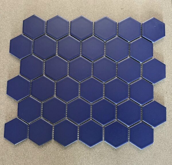 Mẫu gạch mosaic lục giác màu xanh dương