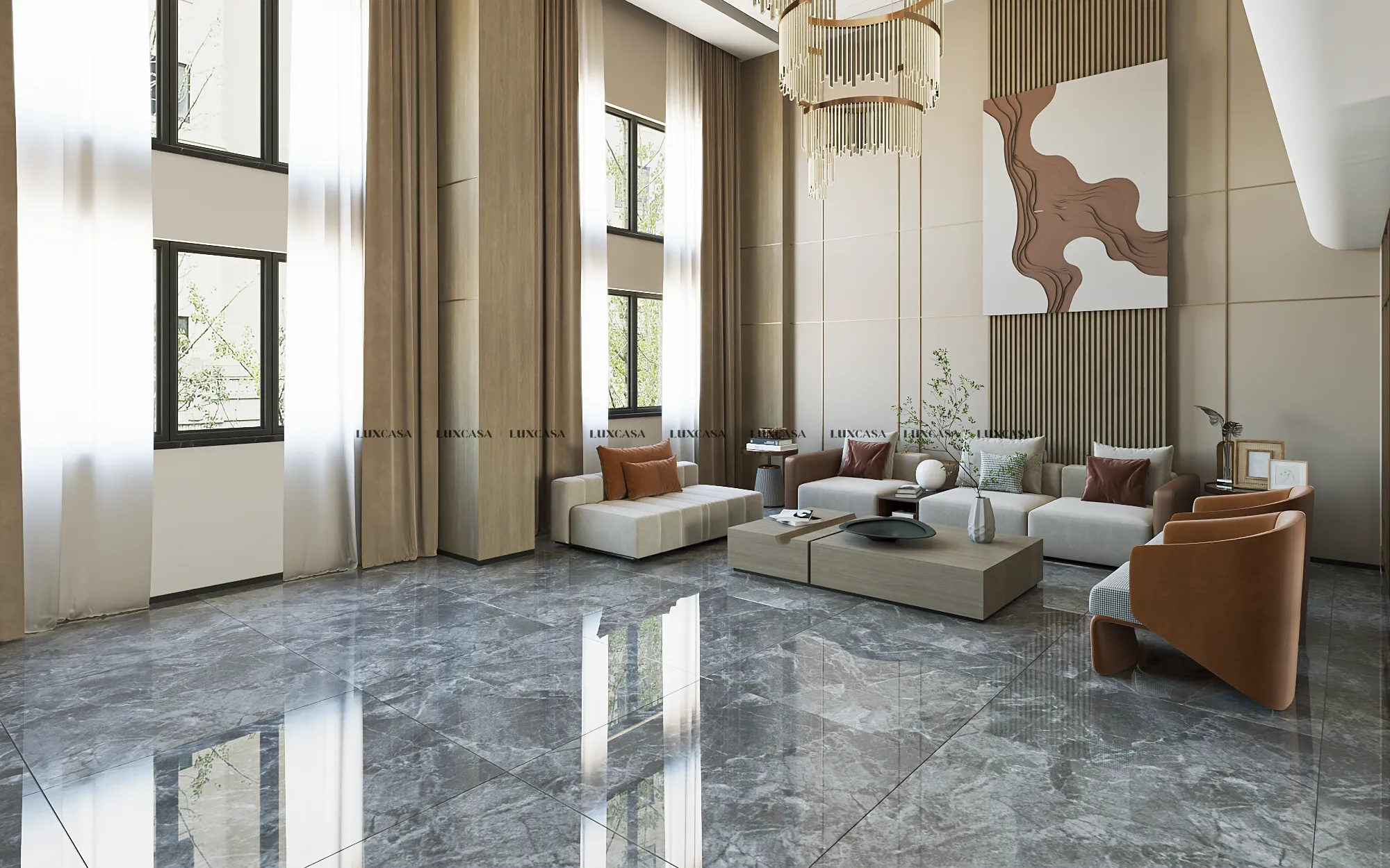 Gạch 1000x1000 vân đá xám 100LU004